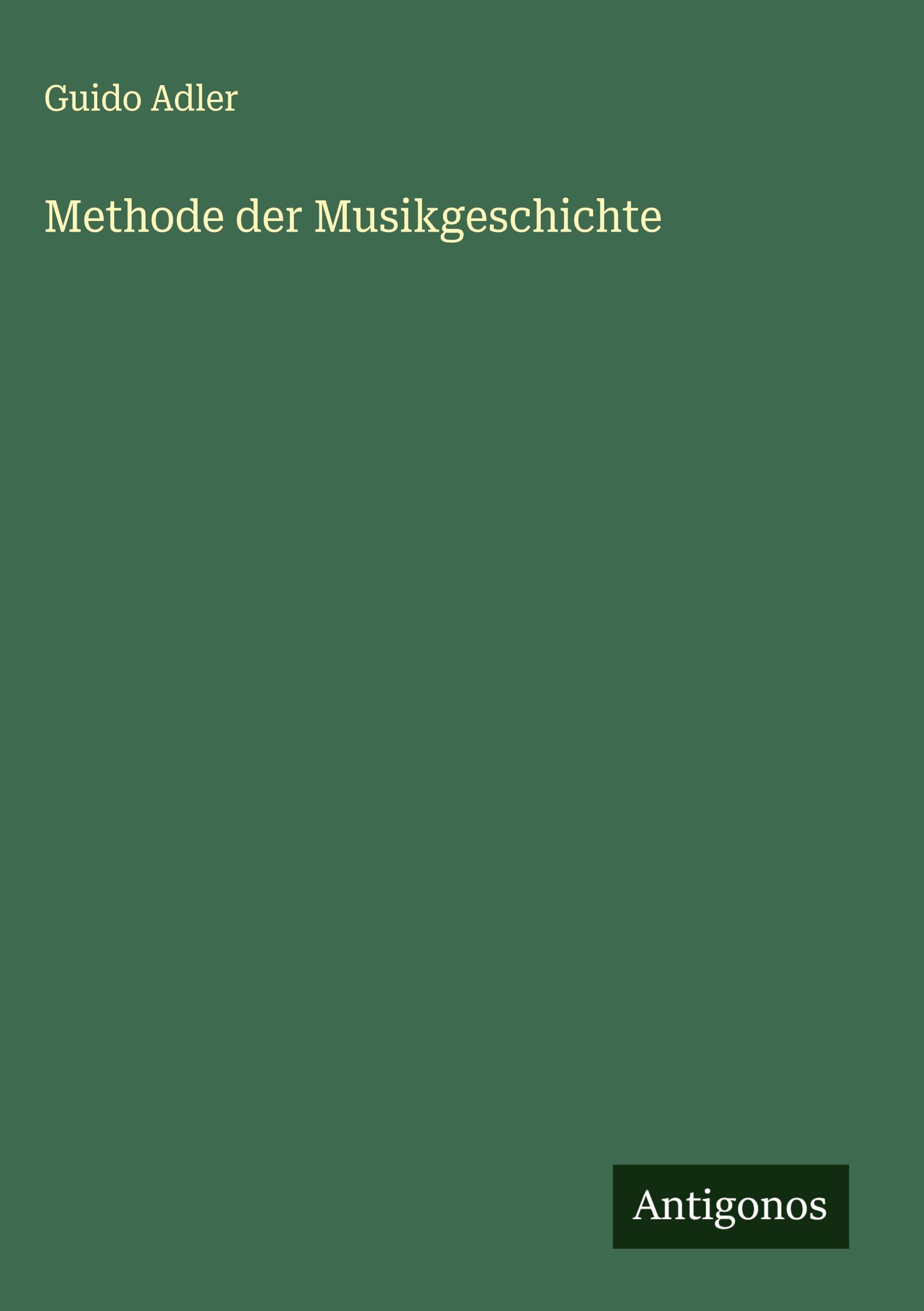 Vorderes Coverbild Methode der Musikgeschichte