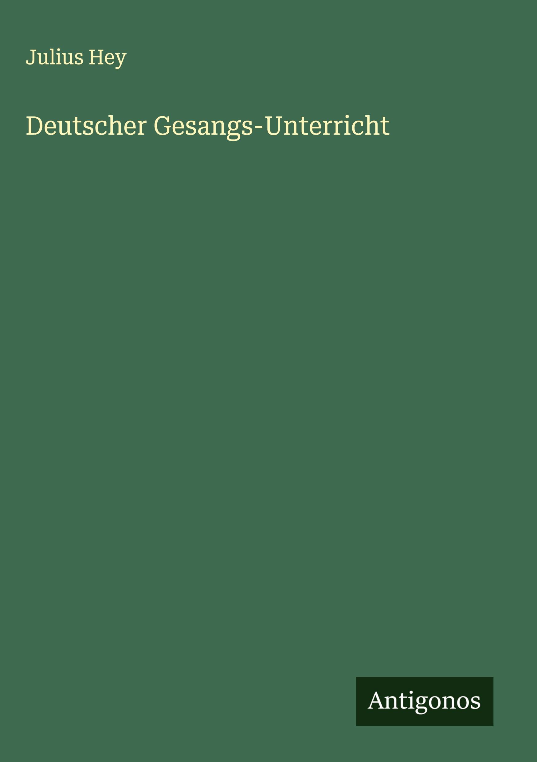 Vorderes Coverbild Deutscher Gesangs-Unterricht