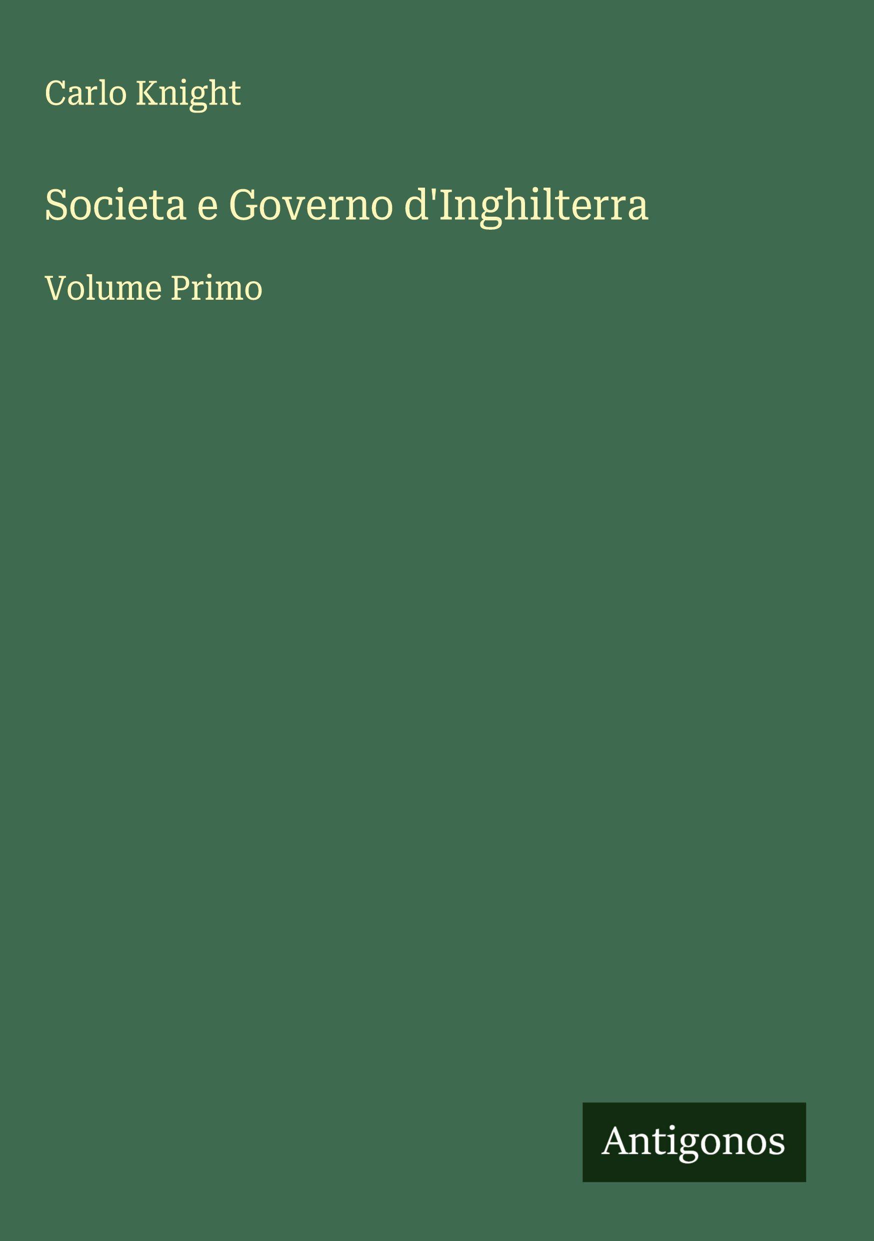 Vorderes Coverbild Societa e Governo d'Inghilterra