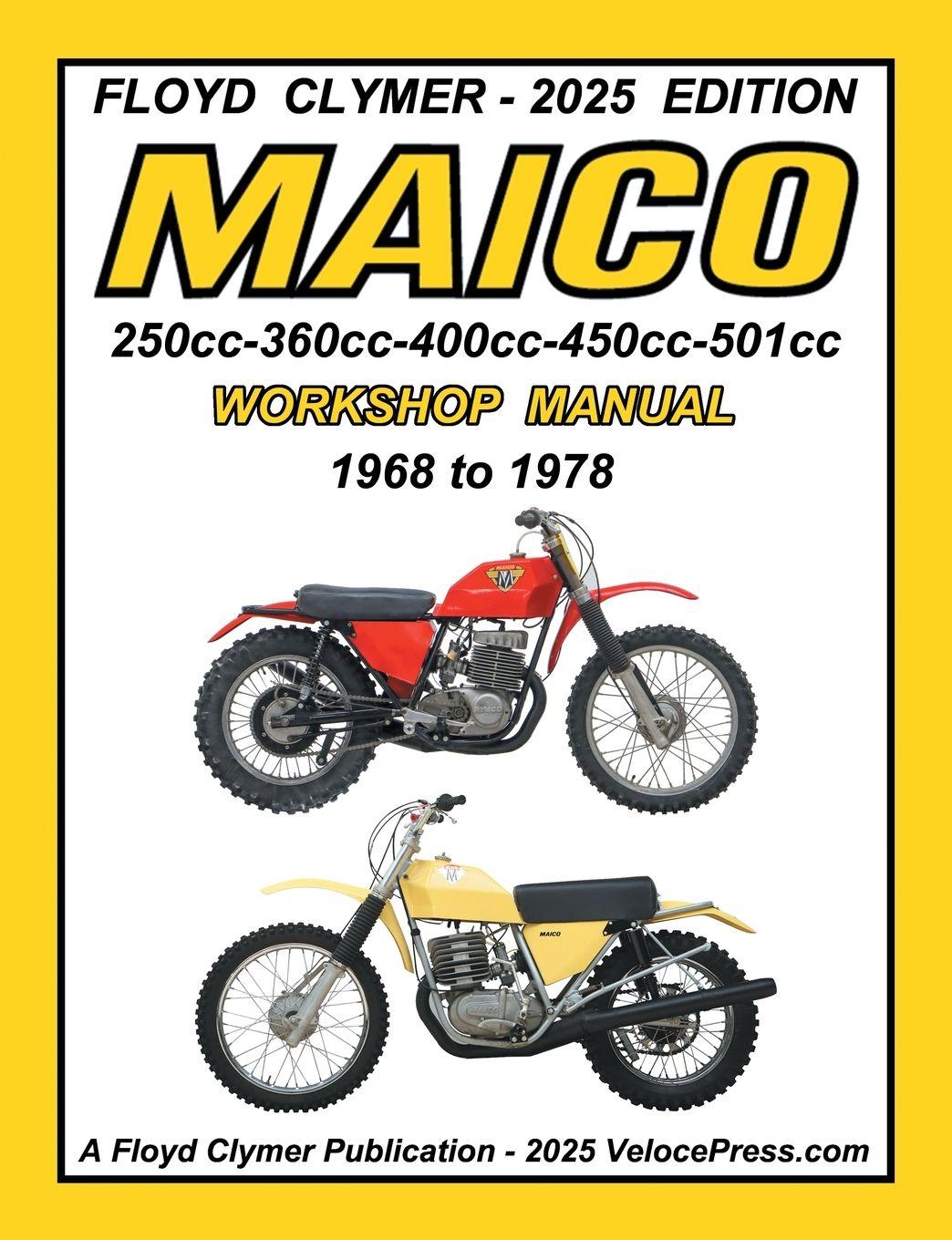 Vorderes Coverbild MAICO 250cc - 360cc - 400cc - 450cc - 501cc 1968-1978 WORKSHOP MANUAL