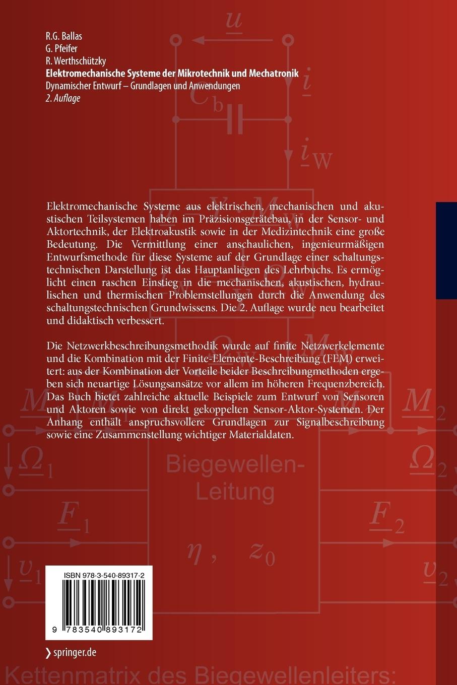 Rückseitencover Elektromechanische Systeme der Mikrotechnik und Mechatronik