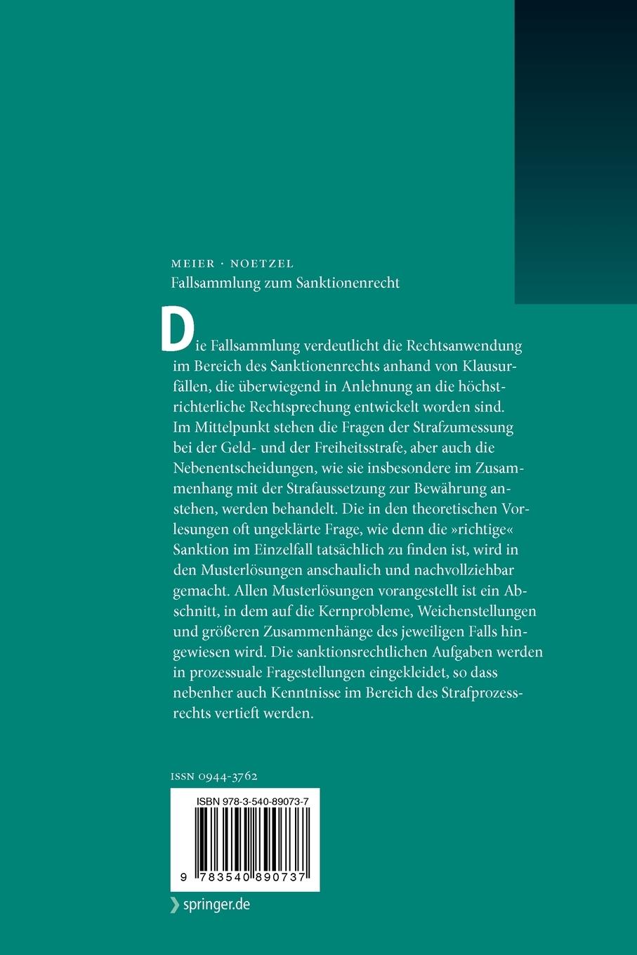 Rückseitencover Fallsammlung zum Sanktionenrecht