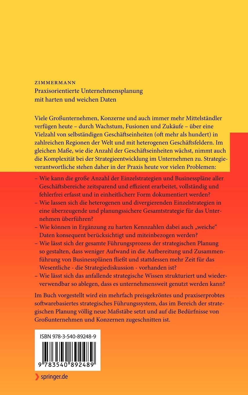 Rückseitencover Praxisorientierte Unternehmensplanung mit harten und weichen Daten