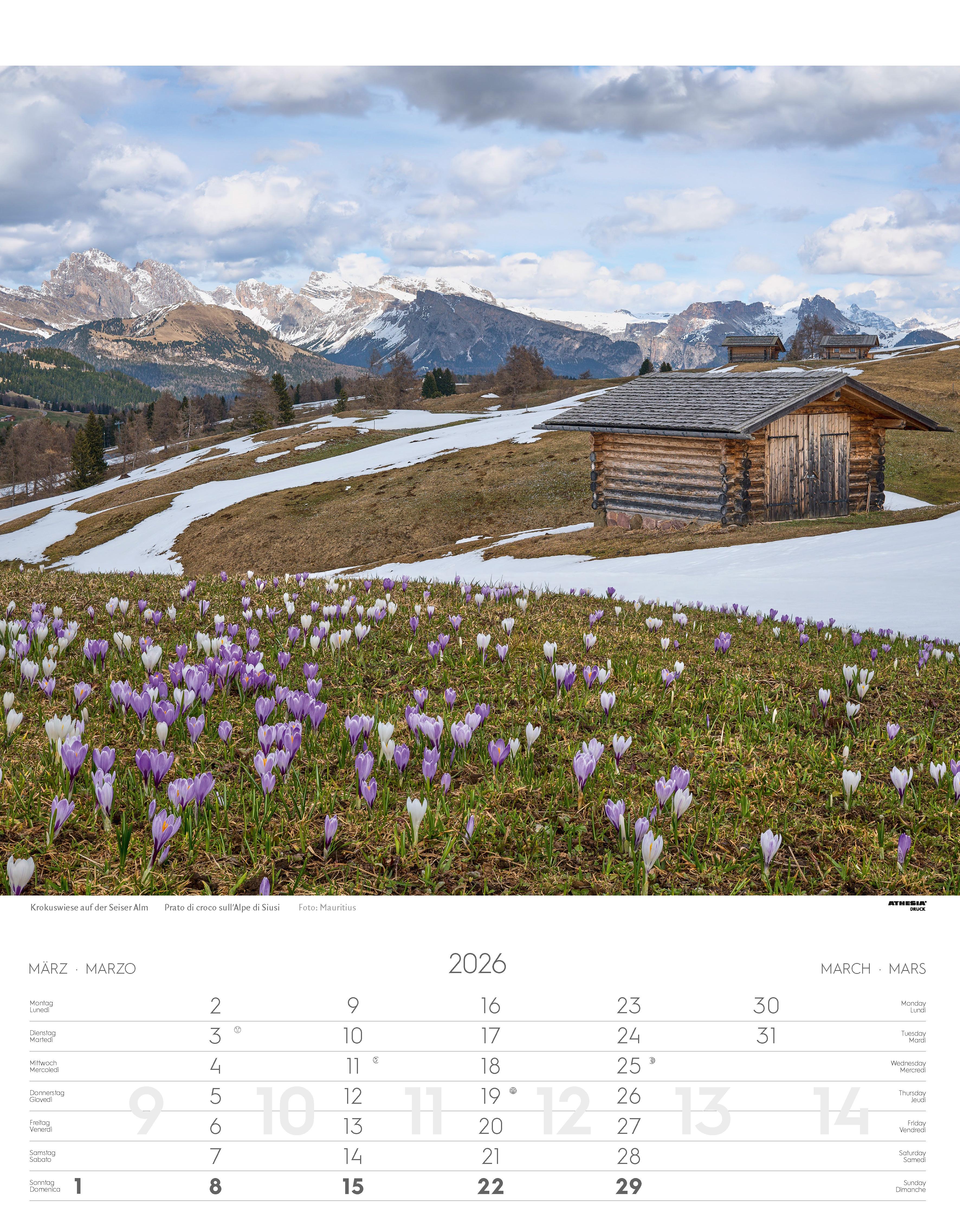 Beispielinhalt (Bild) Südtirol Kalender 2026
