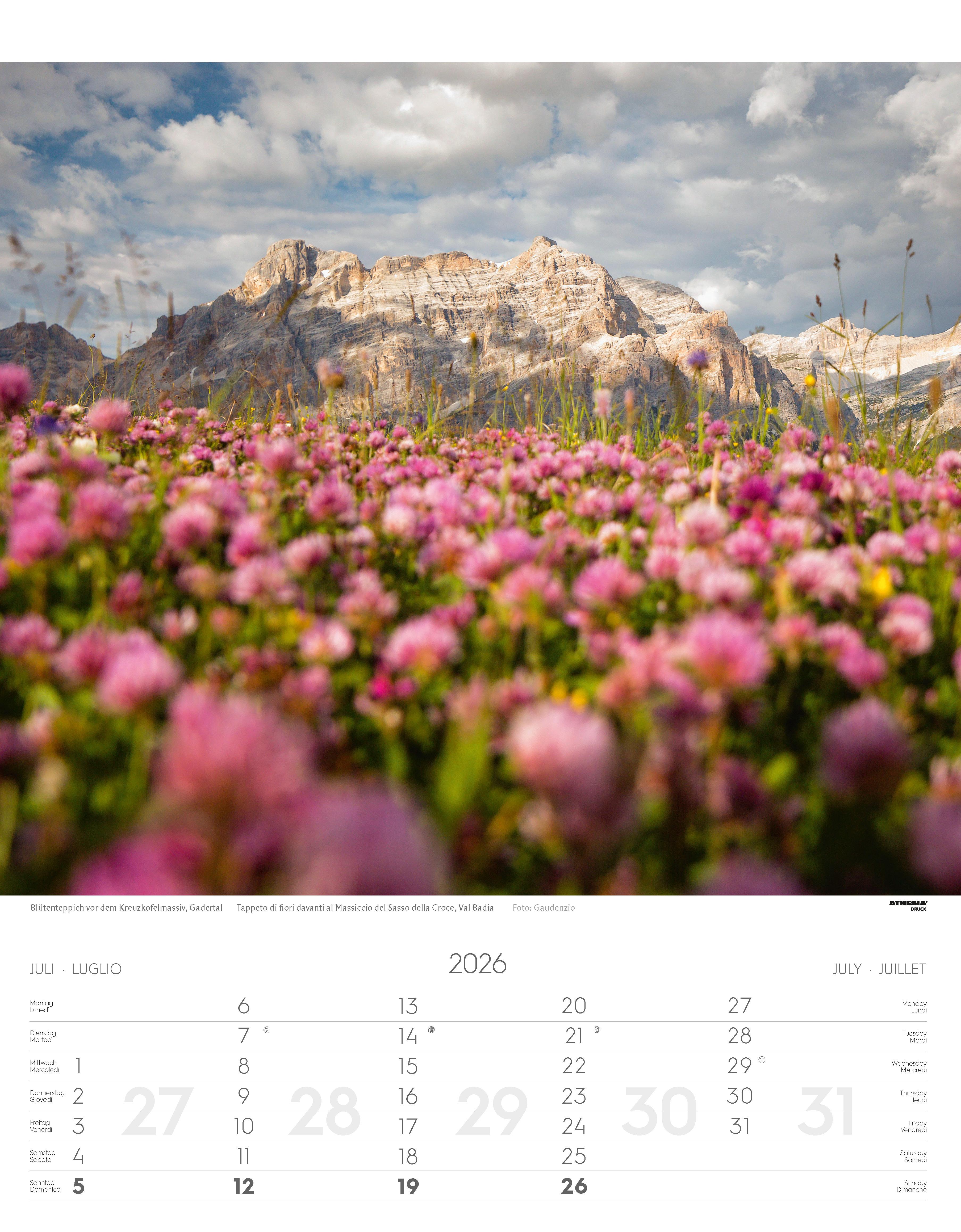 Beispielinhalt (Bild) Südtirol Kalender 2026