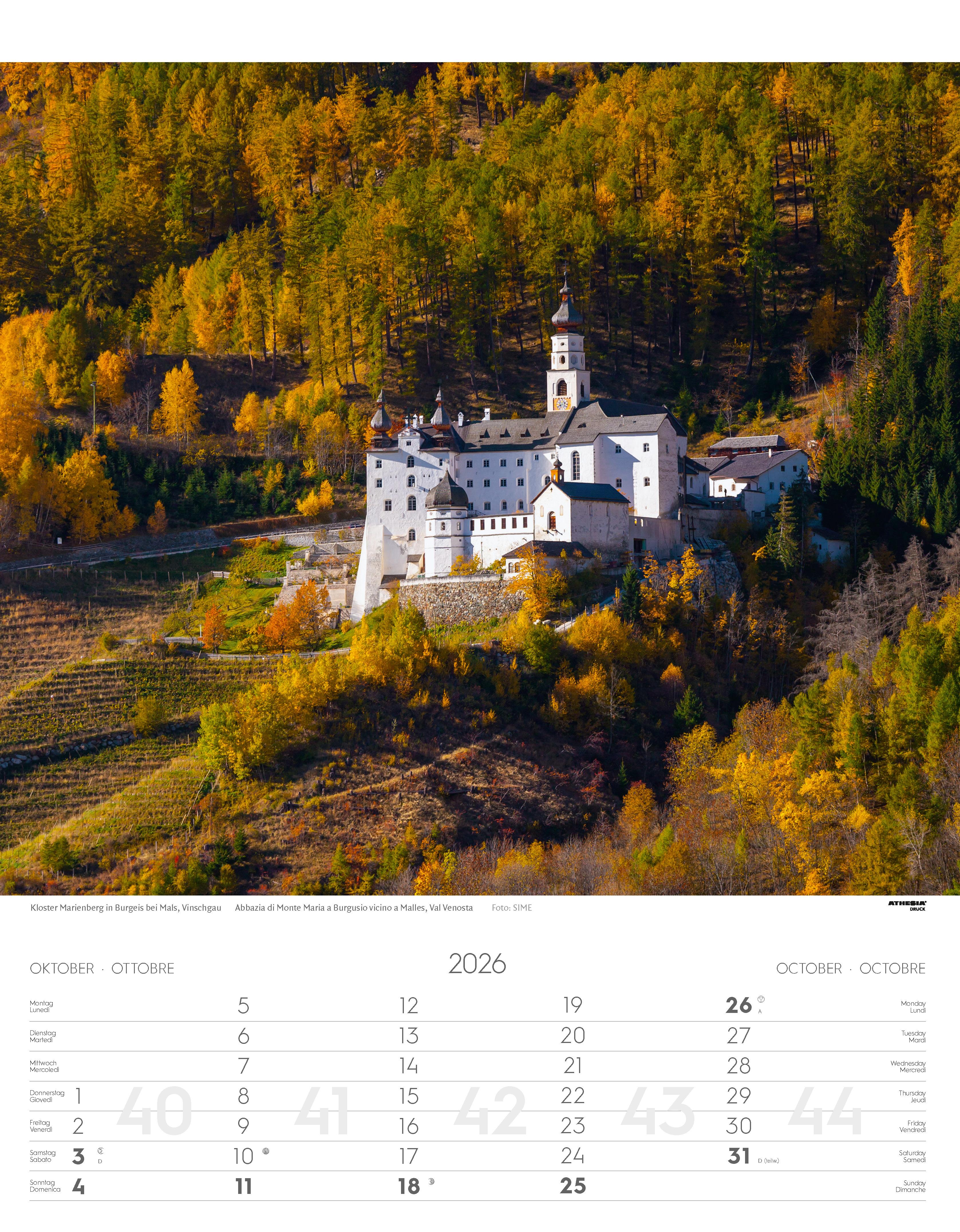 Beispielinhalt (Bild) Südtirol Kalender 2026