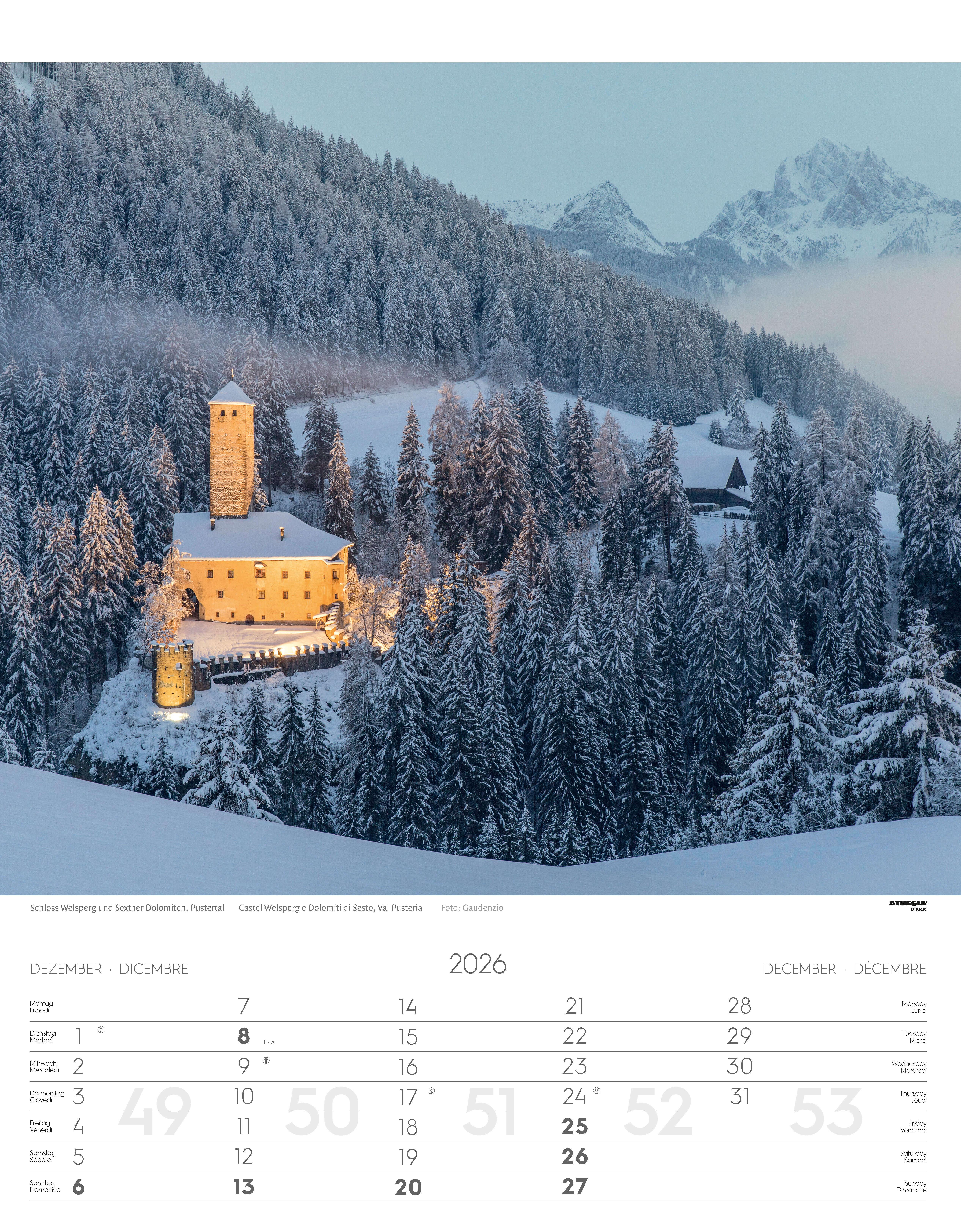 Beispielinhalt (Bild) Südtirol Kalender 2026