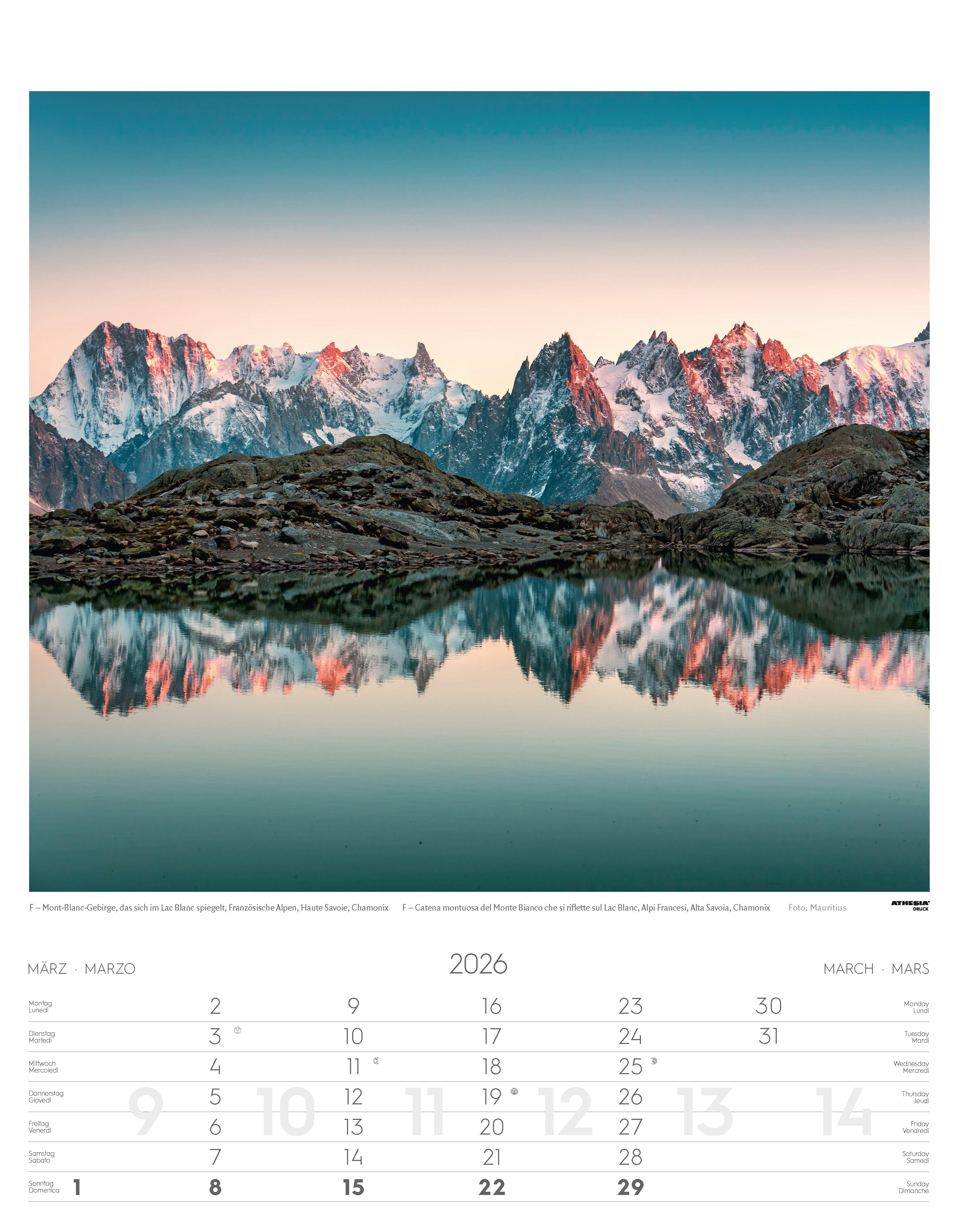 Beispielinhalt (Bild) Alpen Kalender 2026