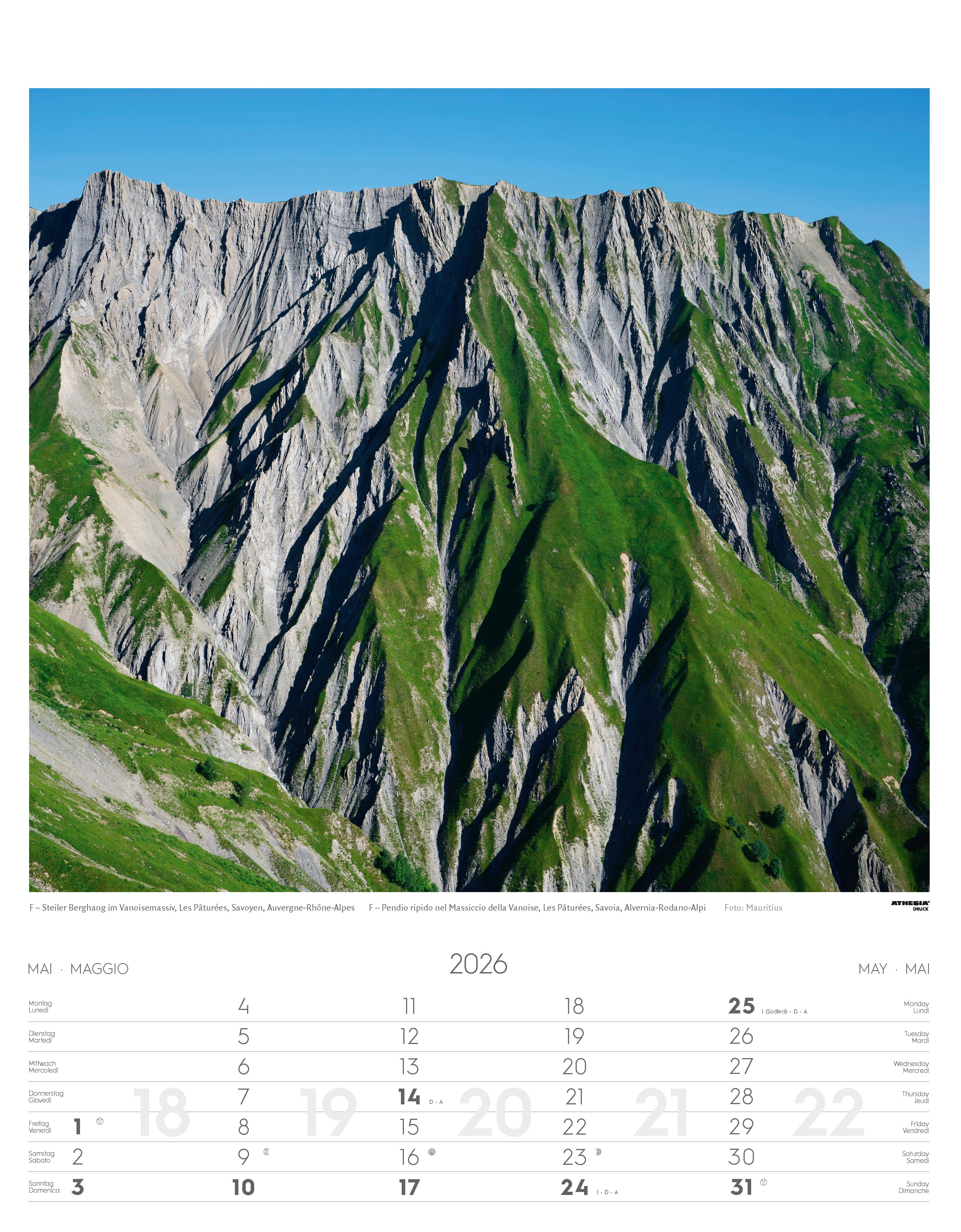 Beispielinhalt (Bild) Alpen Kalender 2026