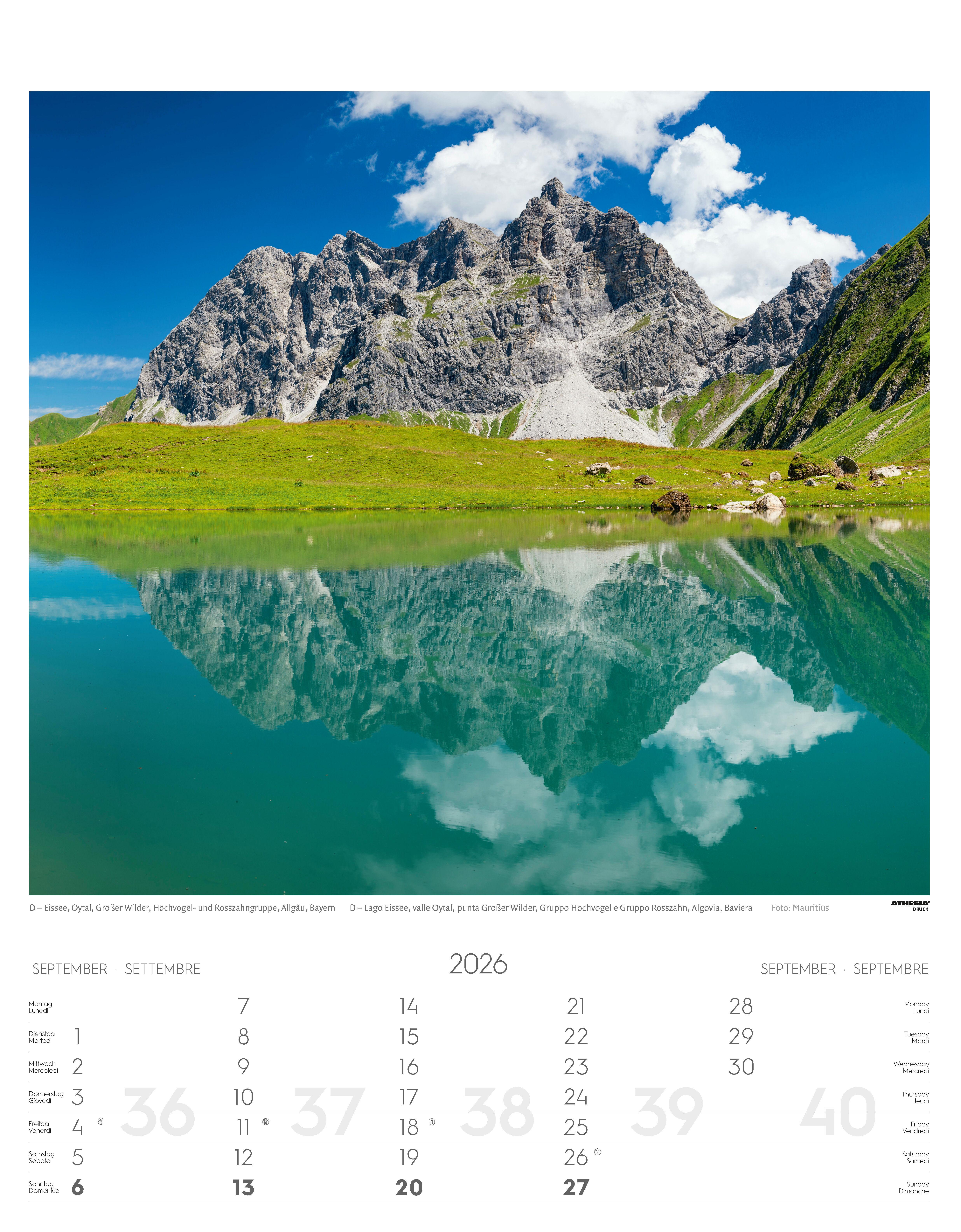 Beispielinhalt (Bild) Alpen Kalender 2026