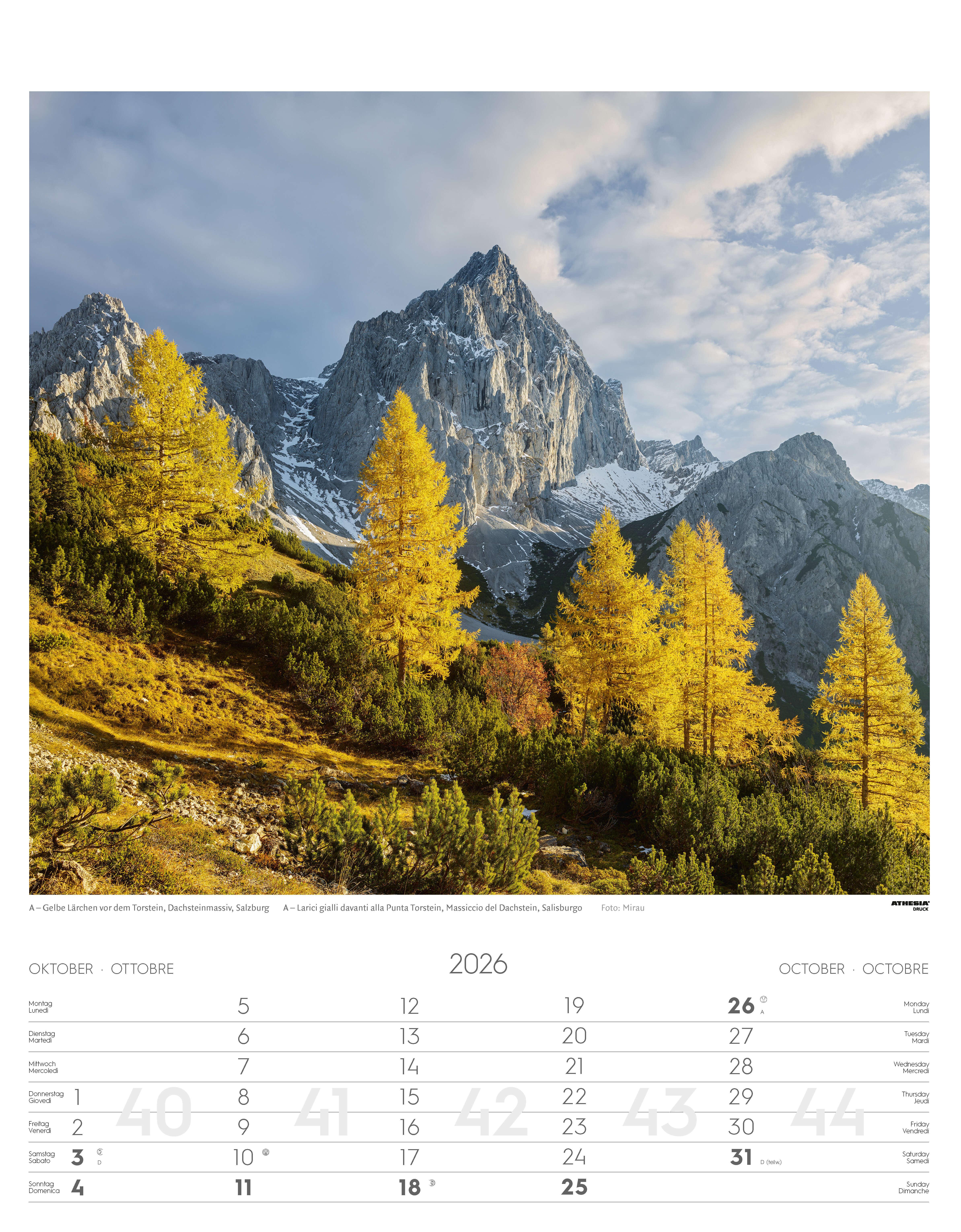 Beispielinhalt (Bild) Alpen Kalender 2026
