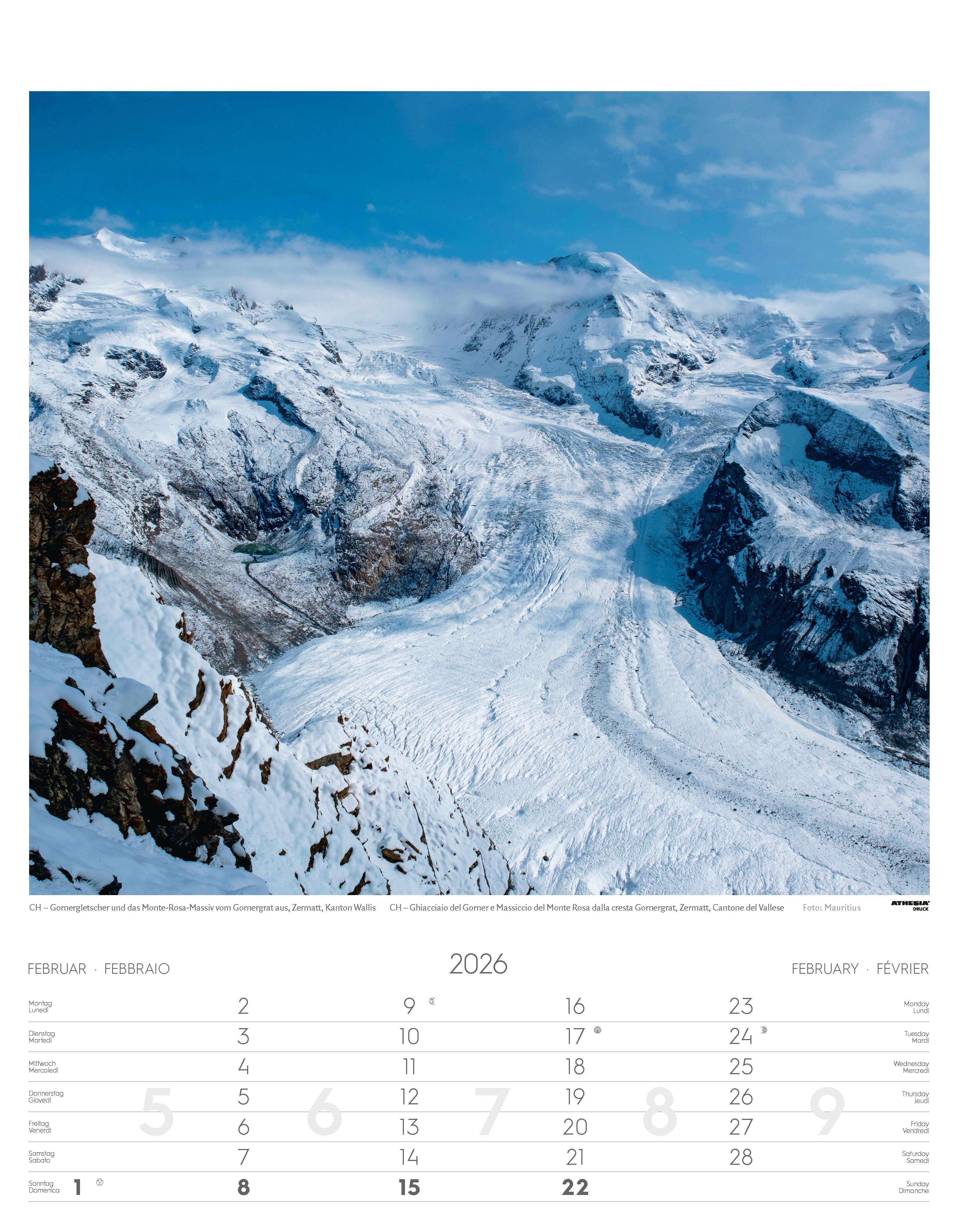 Beispielinhalt (Bild) Alpen Kalender 2026