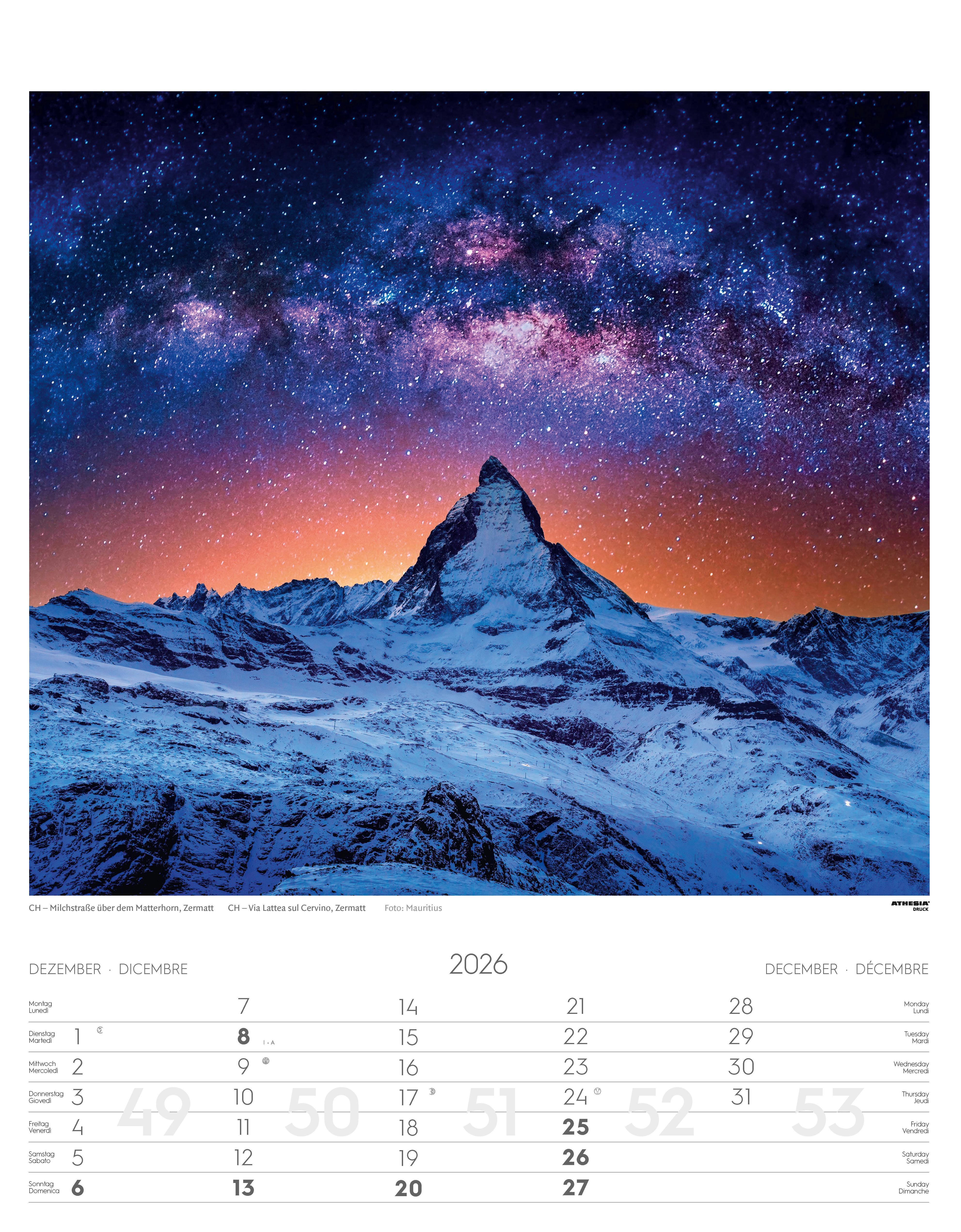 Beispielinhalt (Bild) Alpen Kalender 2026