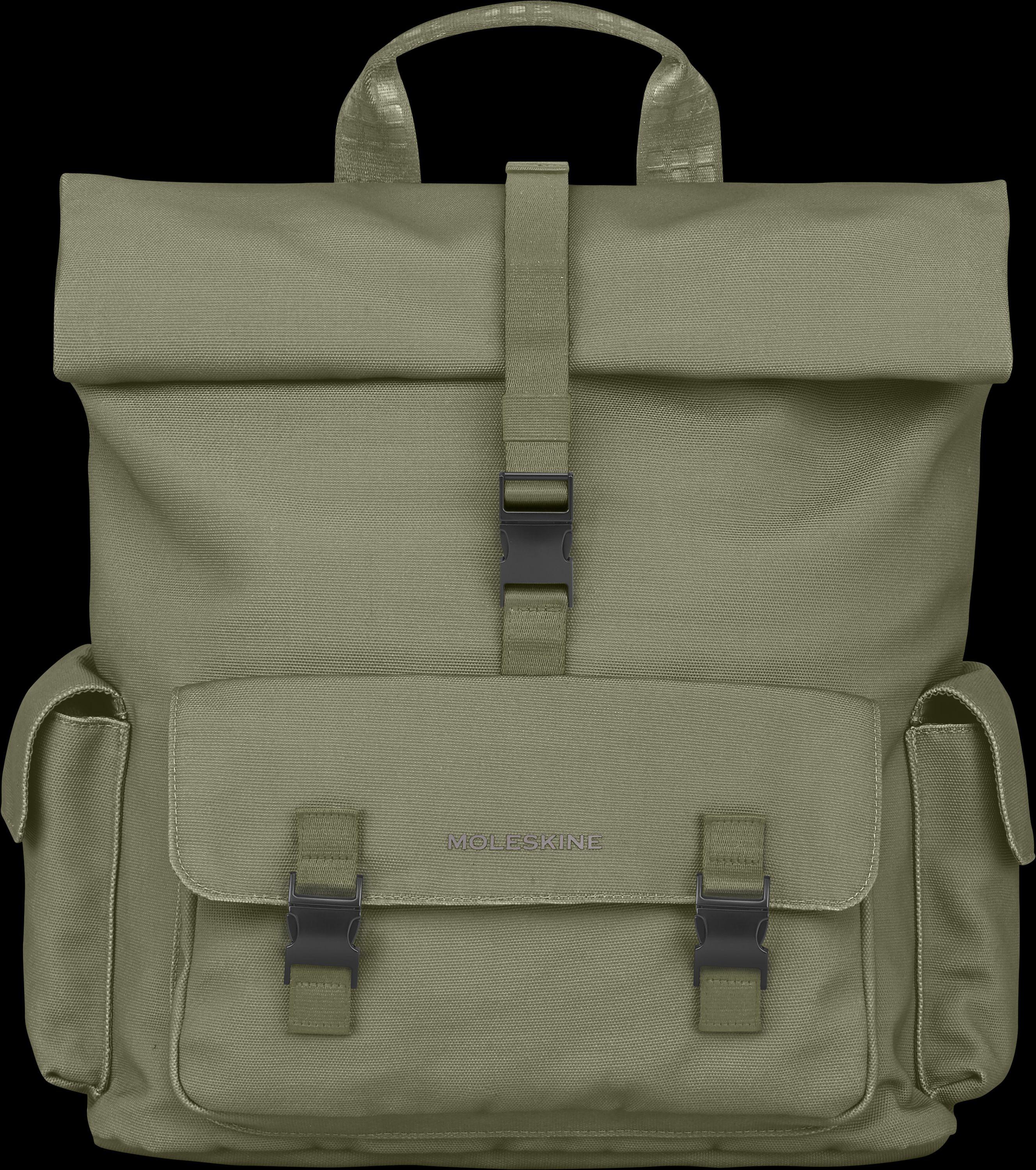 Vorderes Coverbild MOLESKINE ROLLTOP RUCKSACK GRÜN THE LEGENDARY