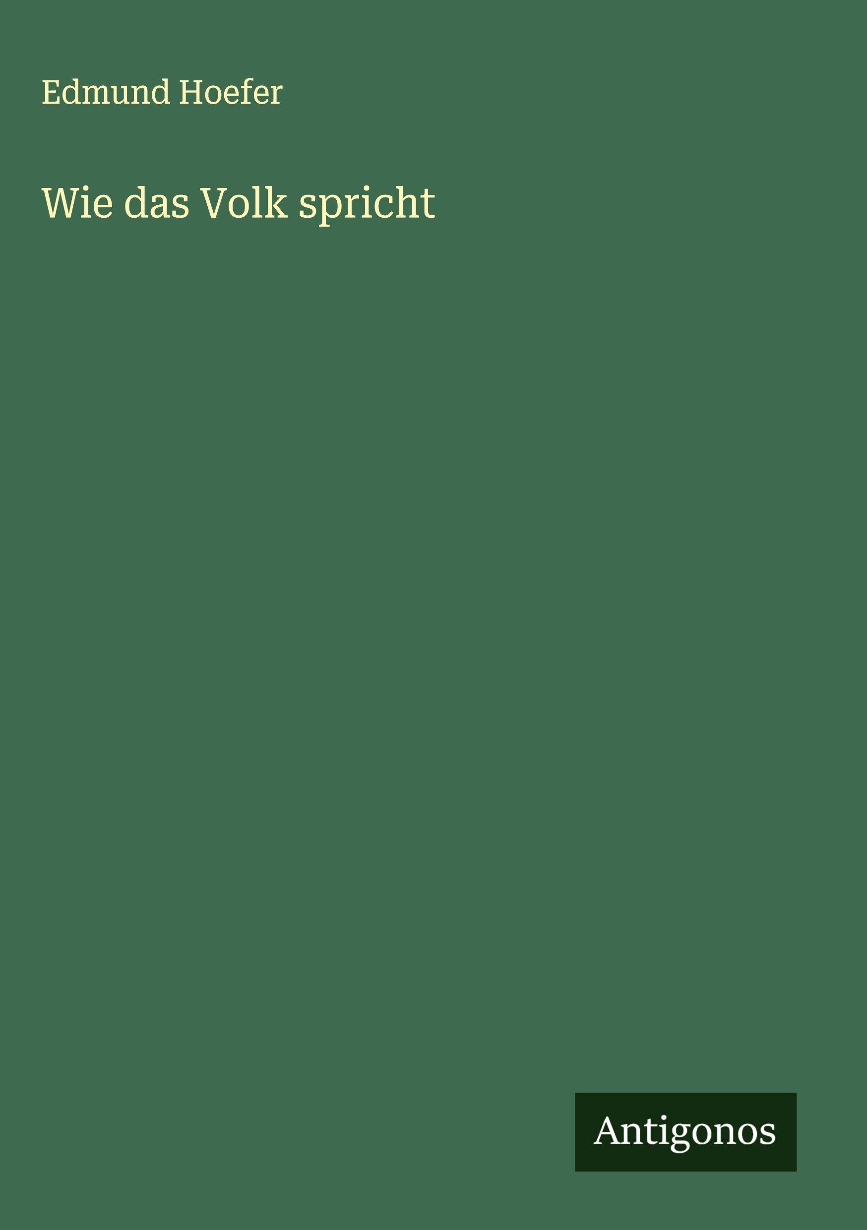 Vorderes Coverbild Wie das Volk spricht