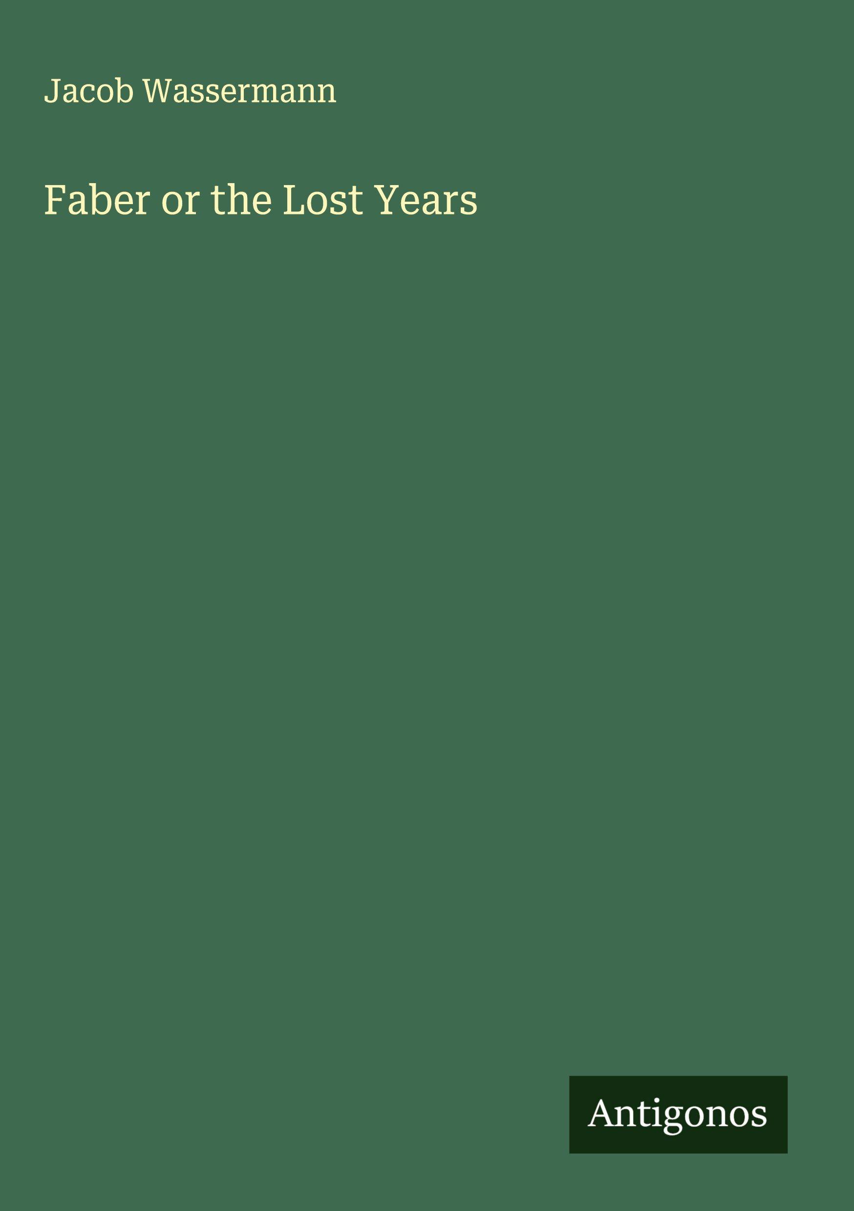 Vorderes Coverbild Faber or the Lost Years