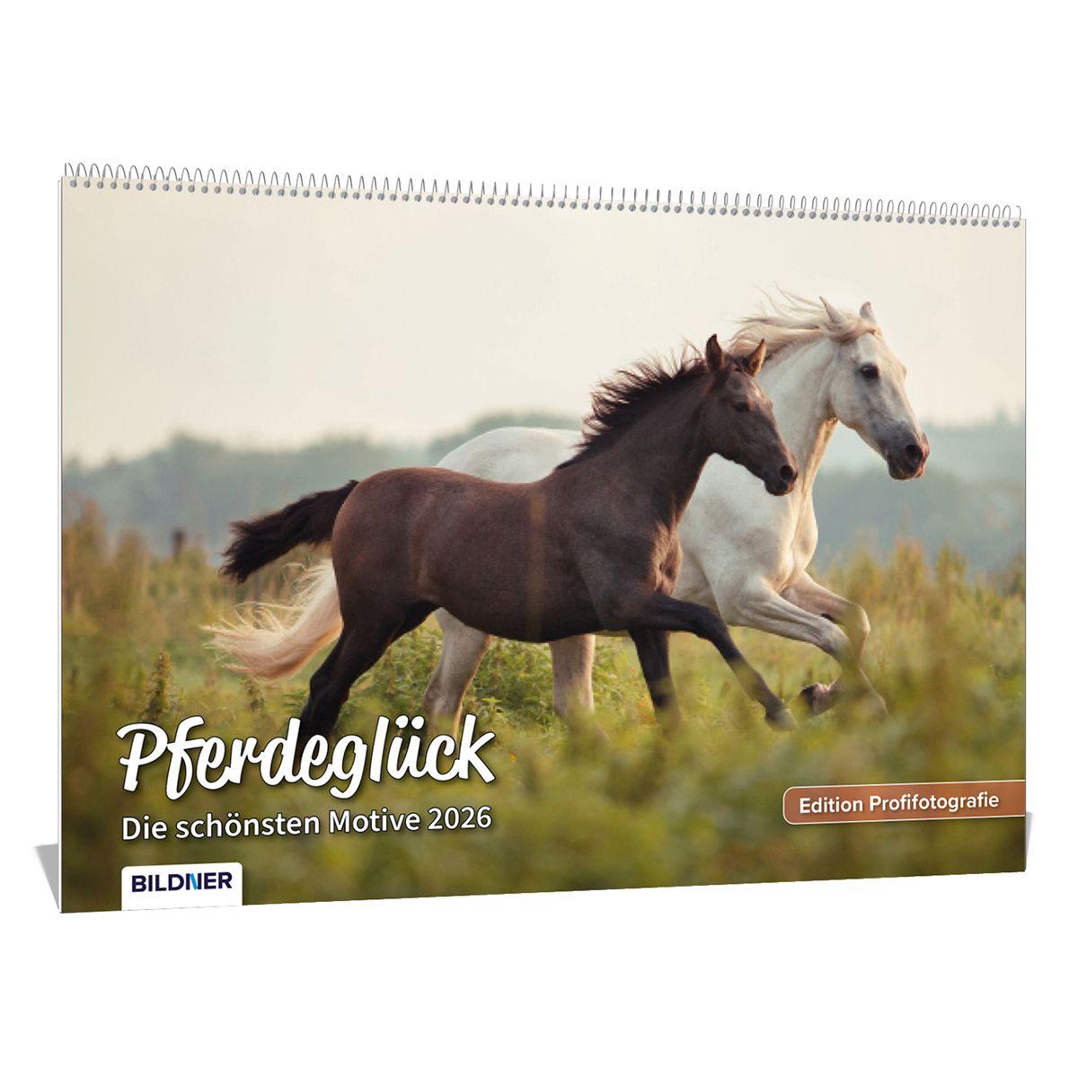 Vorderes Coverbild Pferde Kalender 2026 Pferdeglück! Die schönsten Pferdemotive und Aufnahmen 2026
