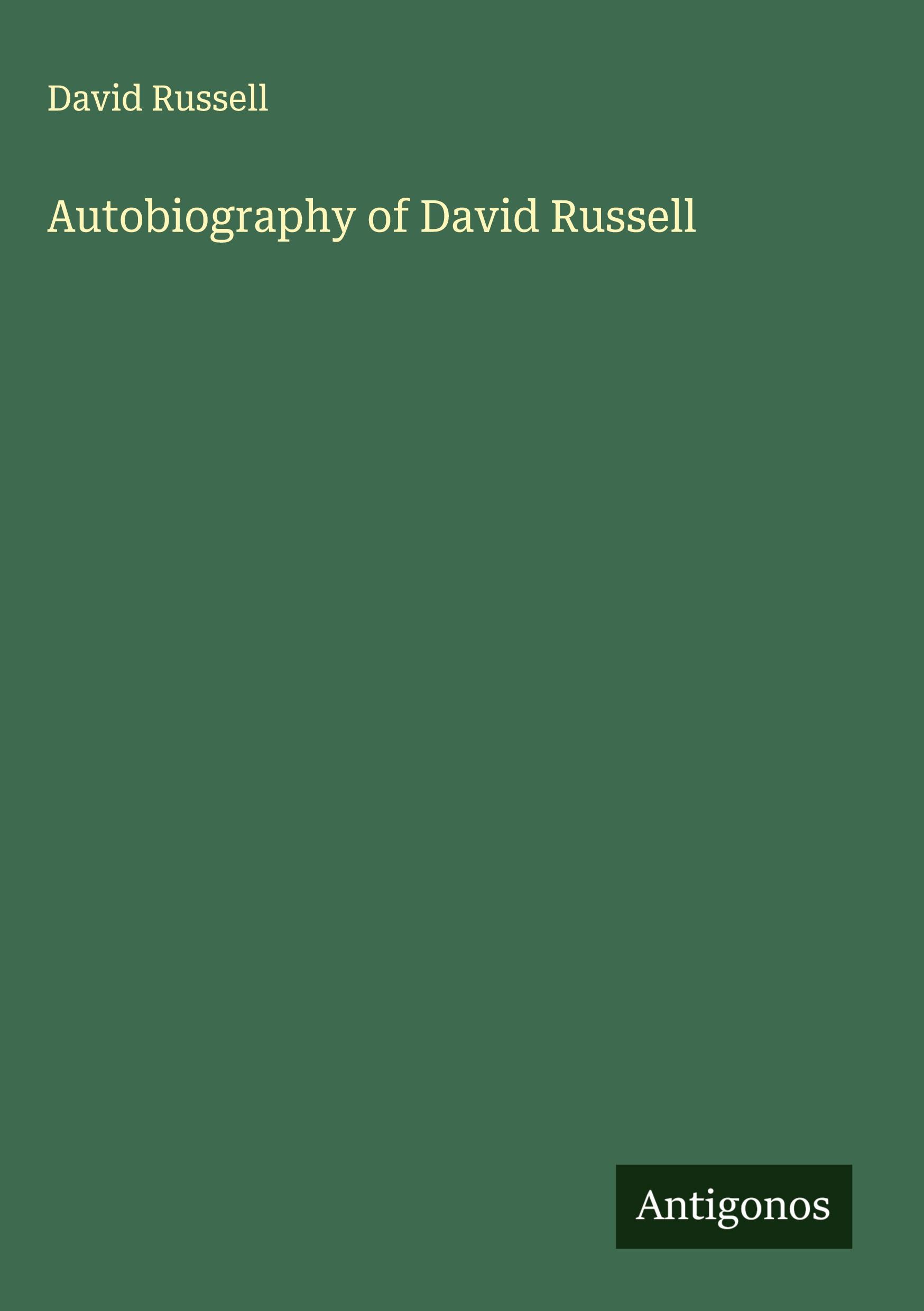 Vorderes Coverbild Autobiography of David Russell