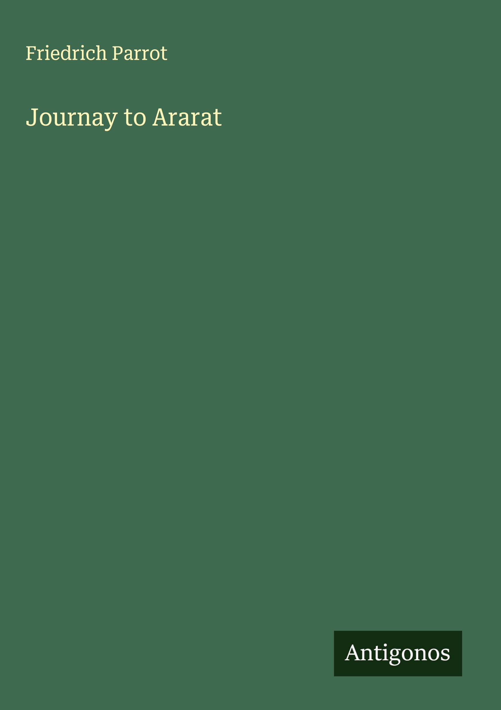 Vorderes Coverbild Journay to Ararat