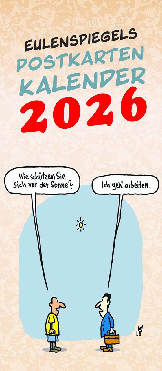 Vorderes Coverbild Eulenspiegels Postkartenkalender 2026