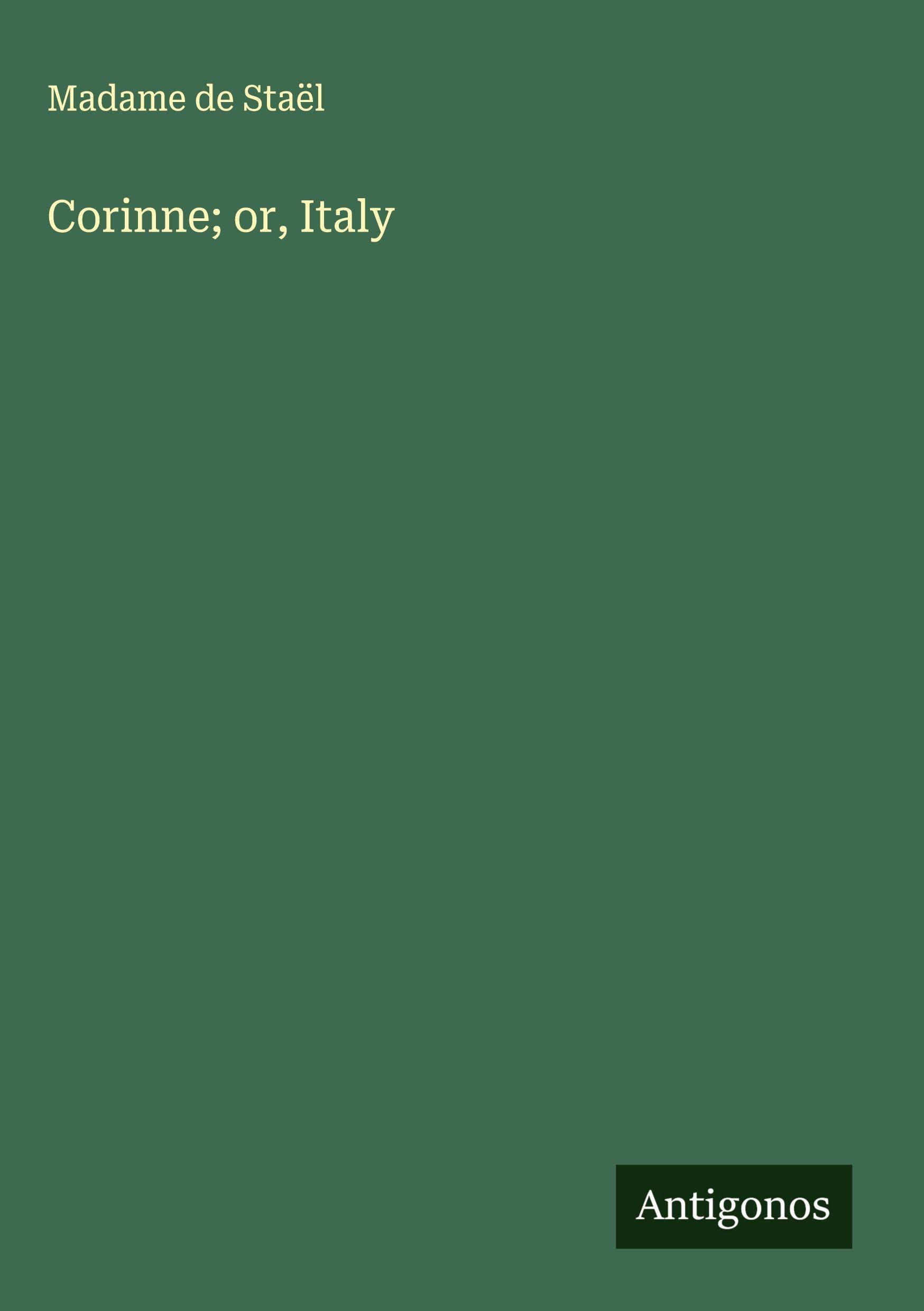 Vorderes Coverbild Corinne; or, Italy