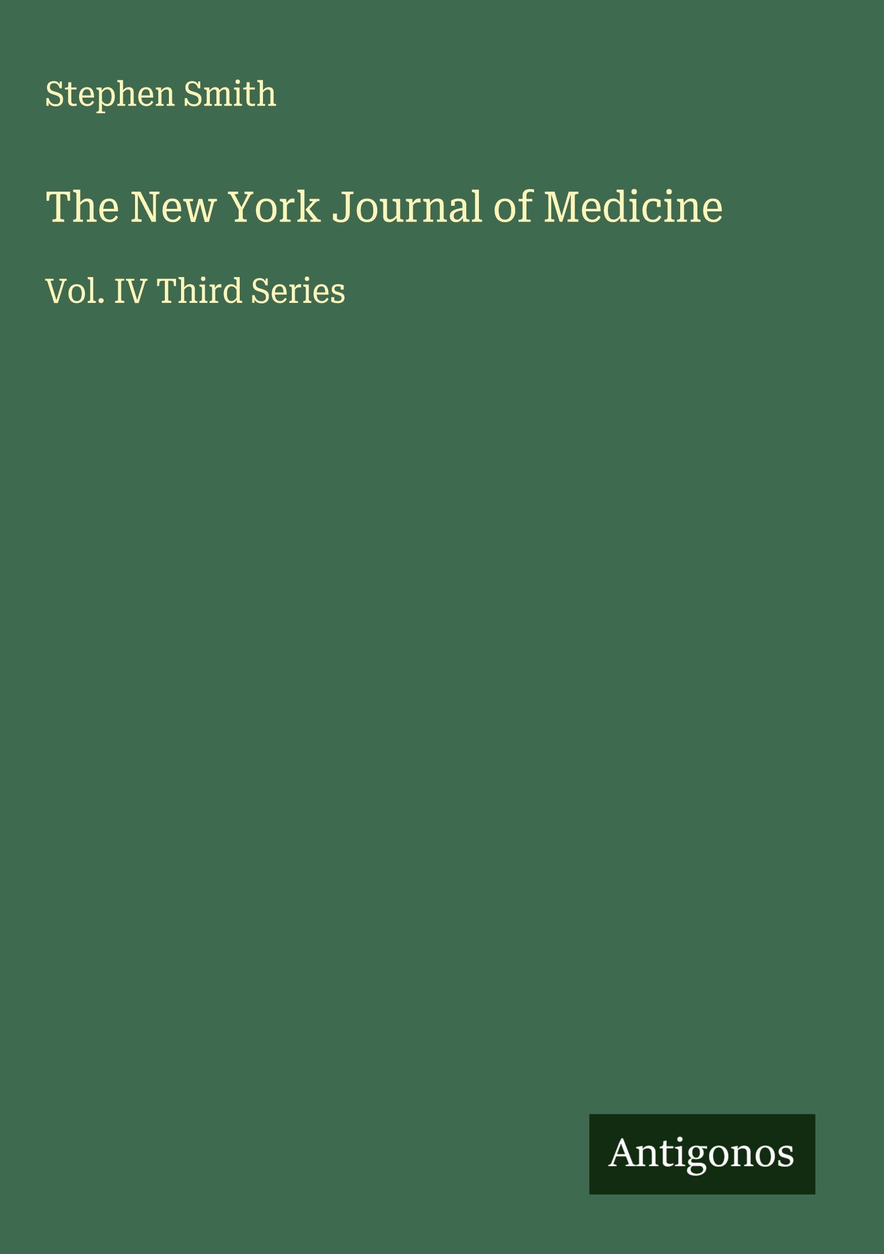 Vorderes Coverbild The New York Journal of Medicine