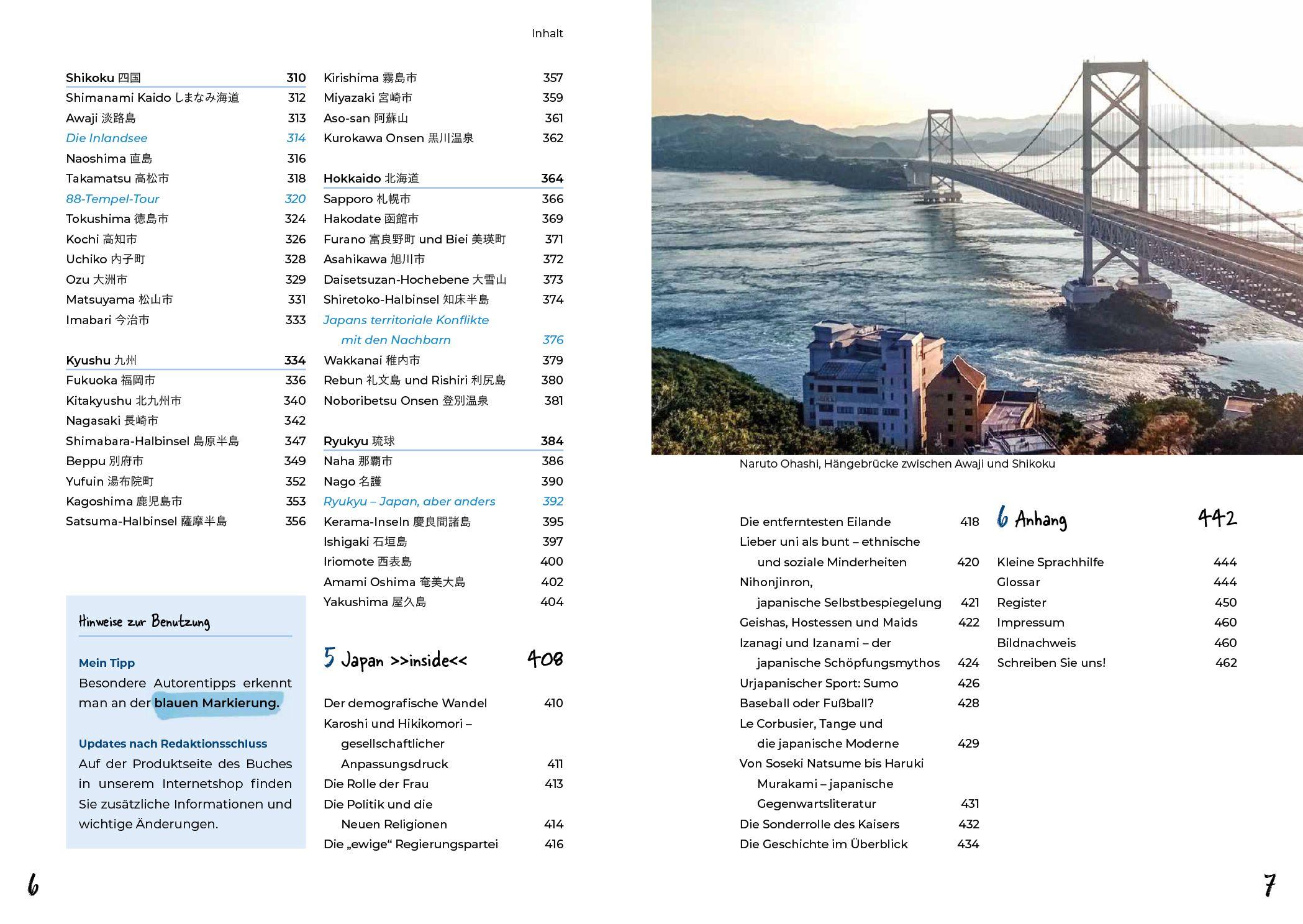 Beispielinhalt (Bild) Reiseführer Japan - Reiserouten, Highlights, Inspiration