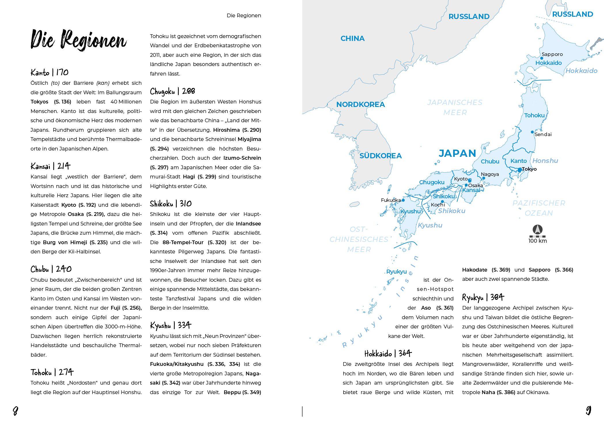 Beispielinhalt (Bild) Reiseführer Japan - Reiserouten, Highlights, Inspiration