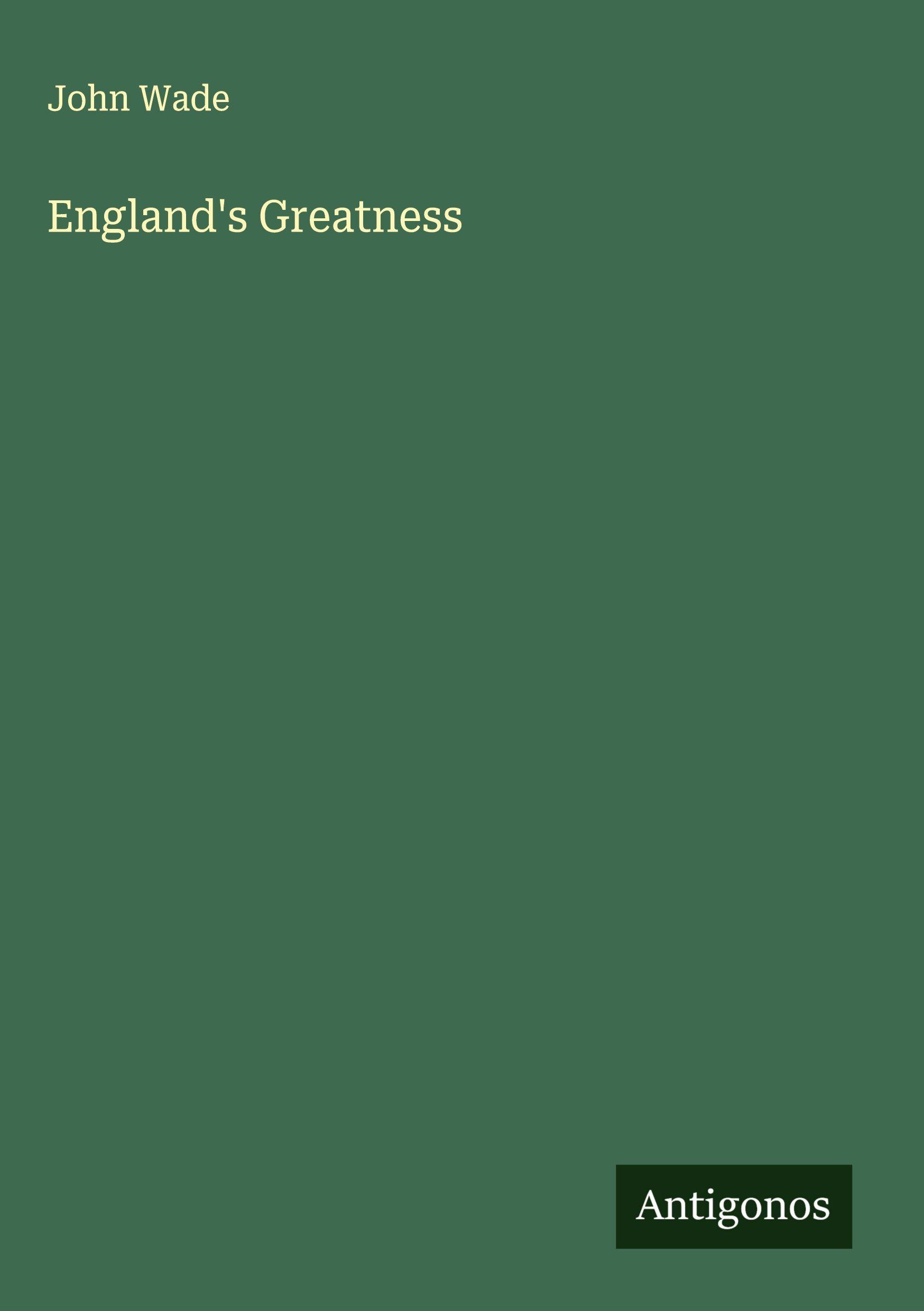 Vorderes Coverbild England's Greatness