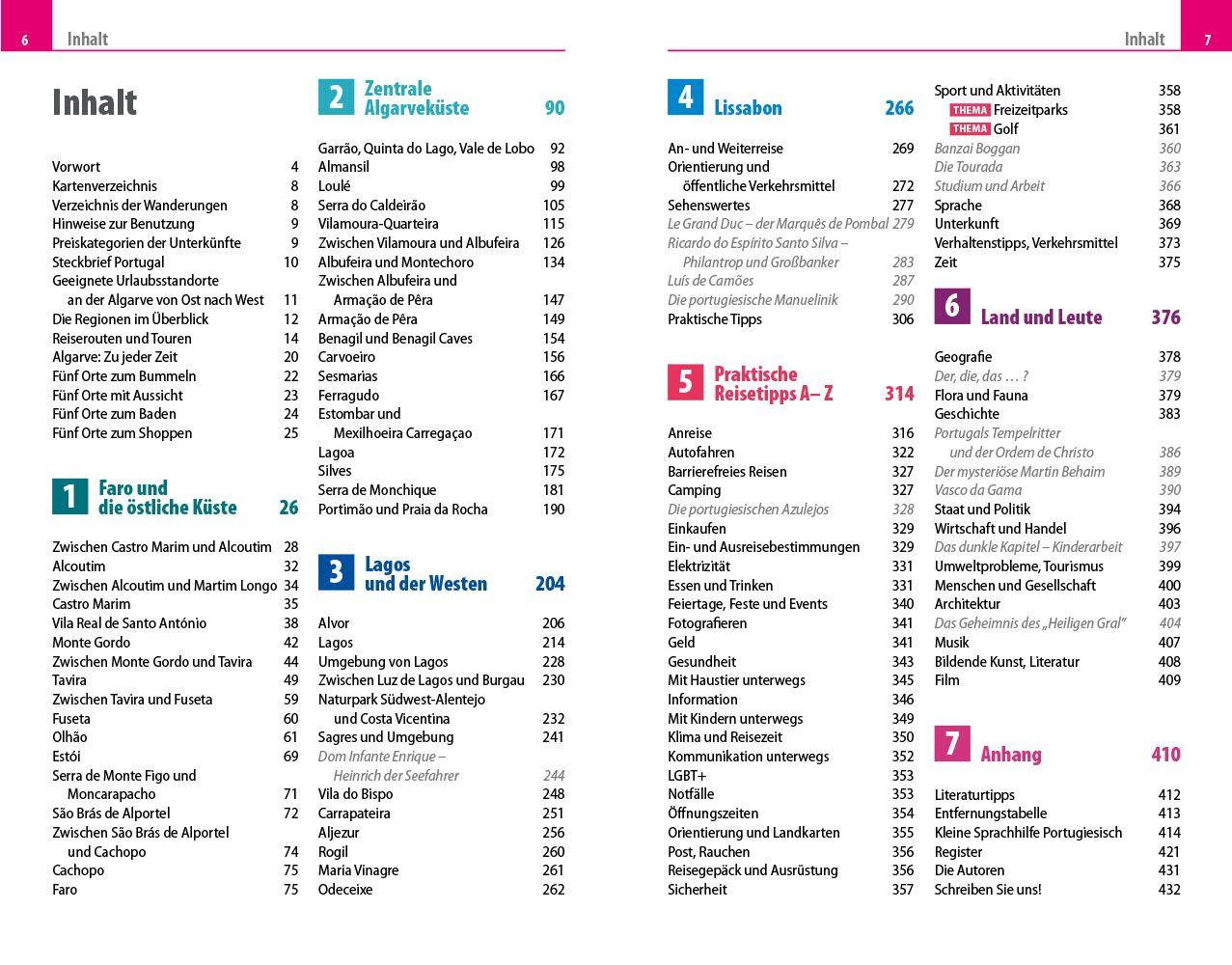 Beispielinhalt (Bild) Reise Know-How Reiseführer Algarve und Lissabon