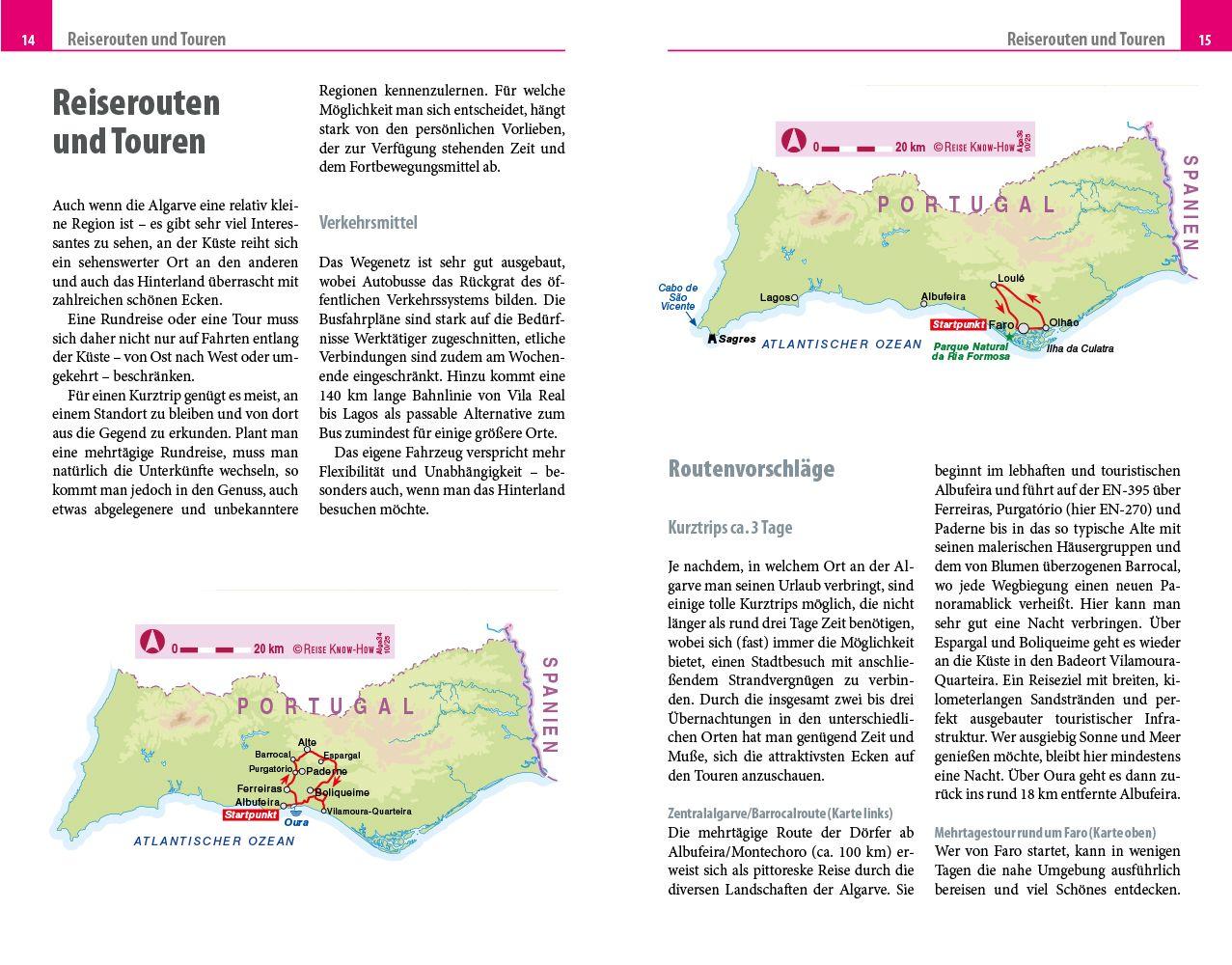 Beispielinhalt (Bild) Reise Know-How Reiseführer Algarve und Lissabon