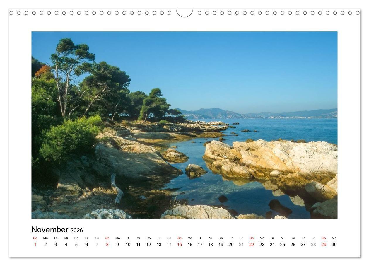 Beispielinhalt (Bild) Cote d'Azur - Im Licht der blauen Küste (Wandkalender 2026 DIN A3 quer), CALVENDO Monatskalender