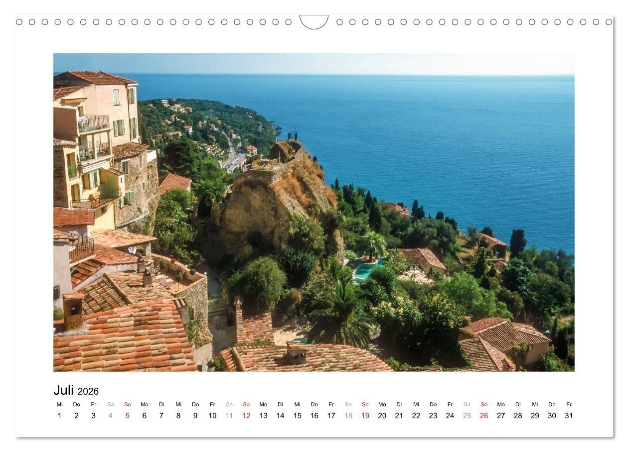 Beispielinhalt (Bild) Cote d'Azur - Im Licht der blauen Küste (Wandkalender 2026 DIN A3 quer), CALVENDO Monatskalender
