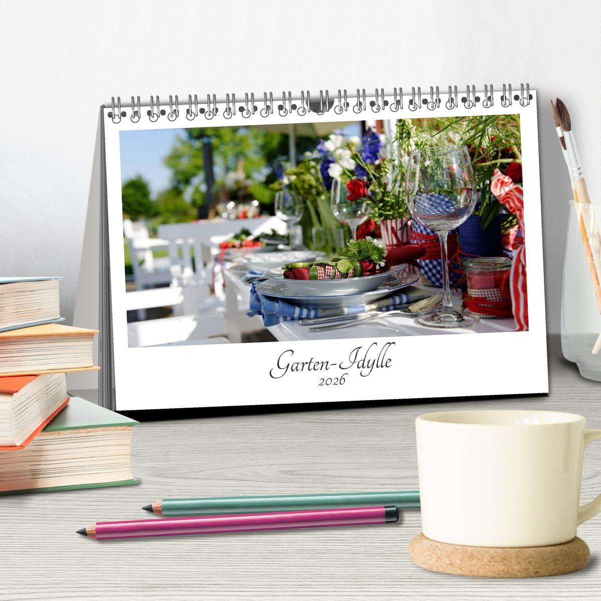 Beispielinhalt (Bild) Garten-Idylle 2026 (Tischkalender 2026 DIN A5 quer), CALVENDO Monatskalender