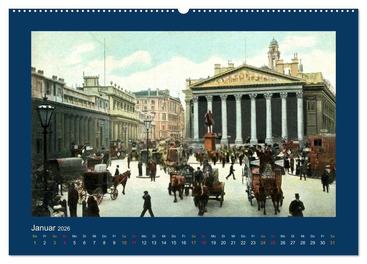 Beispielinhalt (Bild) Historisches London von 1888 bis 1918 (Wandkalender 2026 DIN A2 quer), CALVENDO Monatskalender