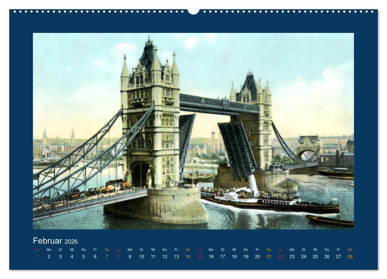 Beispielinhalt (Bild) Historisches London von 1888 bis 1918 (Wandkalender 2026 DIN A2 quer), CALVENDO Monatskalender