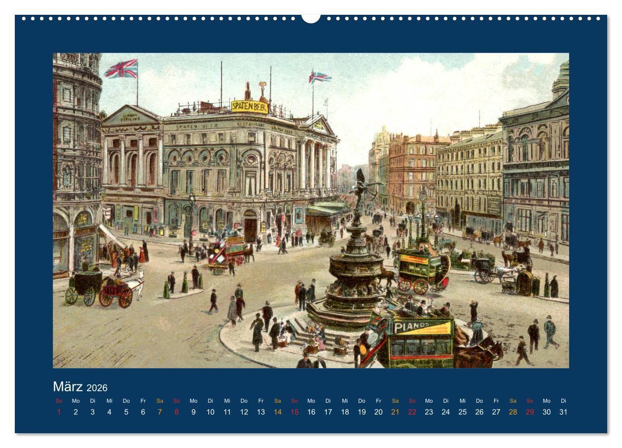 Beispielinhalt (Bild) Historisches London von 1888 bis 1918 (Wandkalender 2026 DIN A2 quer), CALVENDO Monatskalender