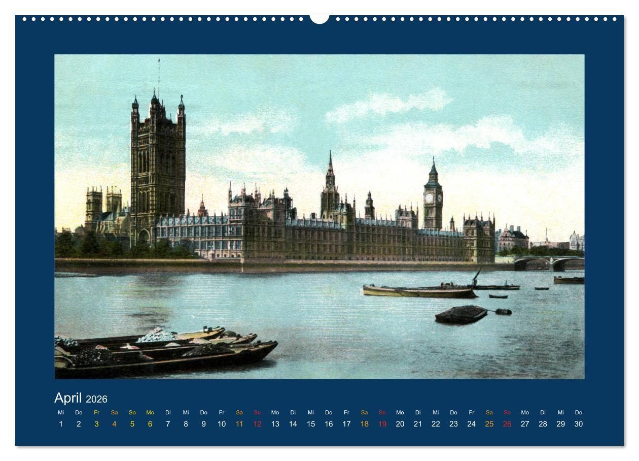 Beispielinhalt (Bild) Historisches London von 1888 bis 1918 (Wandkalender 2026 DIN A2 quer), CALVENDO Monatskalender