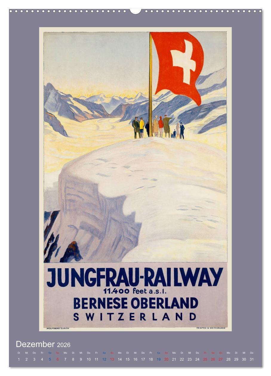 Beispielinhalt (Bild) Historische Reiseplakate (Wandkalender 2026 DIN A2 hoch), CALVENDO Monatskalender