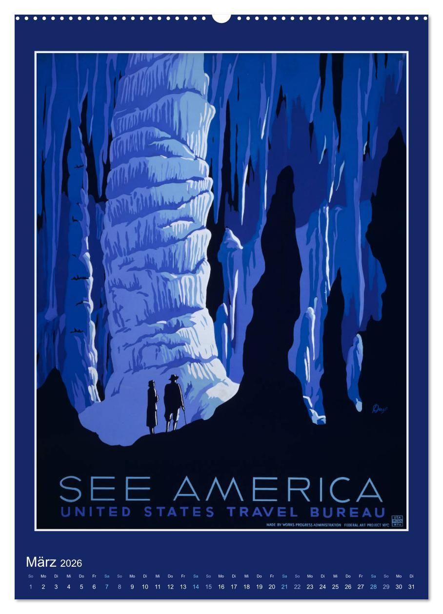 Beispielinhalt (Bild) Historische Reiseplakate (Wandkalender 2026 DIN A2 hoch), CALVENDO Monatskalender