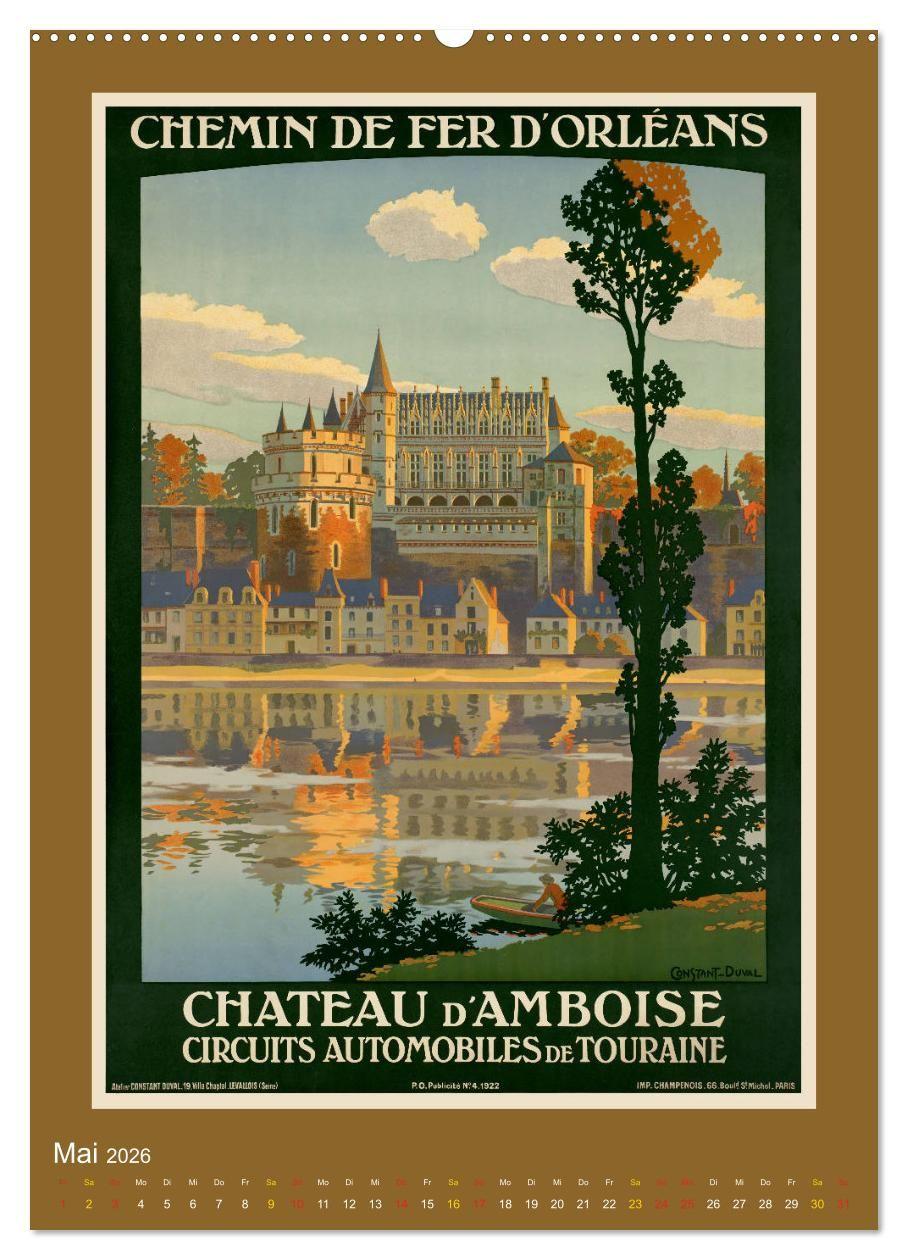 Beispielinhalt (Bild) Historische Reiseplakate (Wandkalender 2026 DIN A2 hoch), CALVENDO Monatskalender
