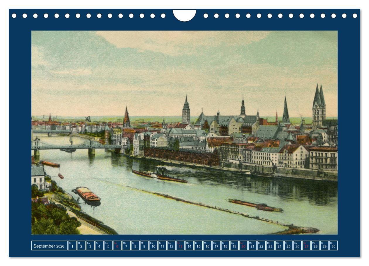Beispielinhalt (Bild) Historisches Bremen an der Weser von 1888 bis 1918 (Wandkalender 2026 DIN A4 quer), CALVENDO Monatskalender