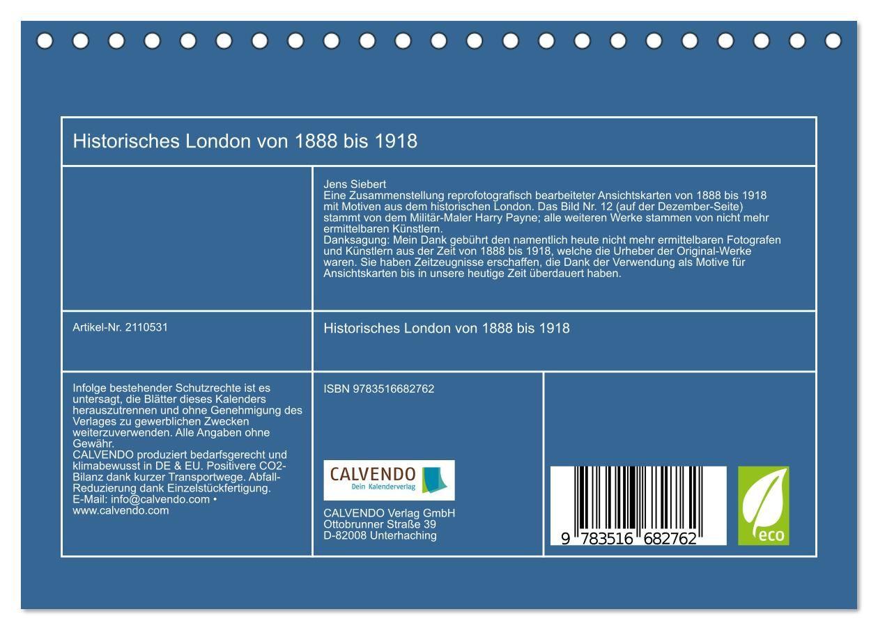 Beispielinhalt (Bild) Historisches London von 1888 bis 1918 (Tischkalender 2026 DIN A5 quer), CALVENDO Monatskalender