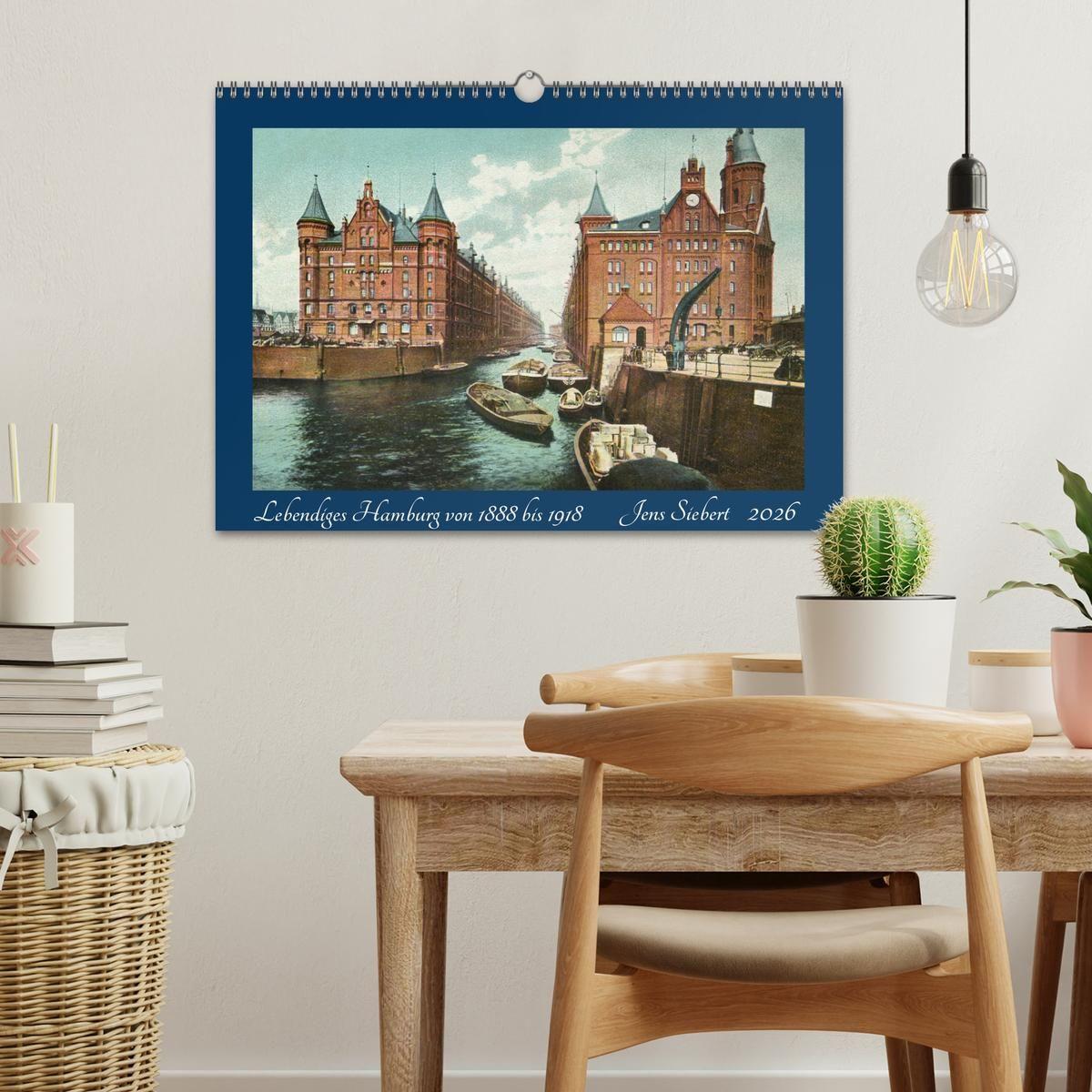 Beispielinhalt (Bild) Lebendiges Hamburg von 1888 bis 1918 (Wandkalender 2026 DIN A3 quer), CALVENDO Monatskalender