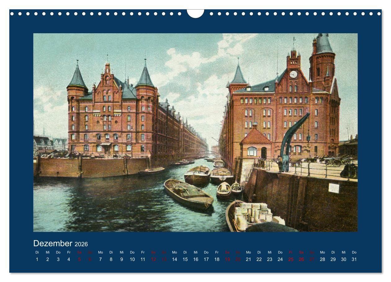 Beispielinhalt (Bild) Lebendiges Hamburg von 1888 bis 1918 (Wandkalender 2026 DIN A3 quer), CALVENDO Monatskalender