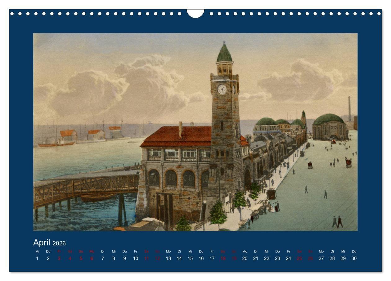 Beispielinhalt (Bild) Lebendiges Hamburg von 1888 bis 1918 (Wandkalender 2026 DIN A3 quer), CALVENDO Monatskalender