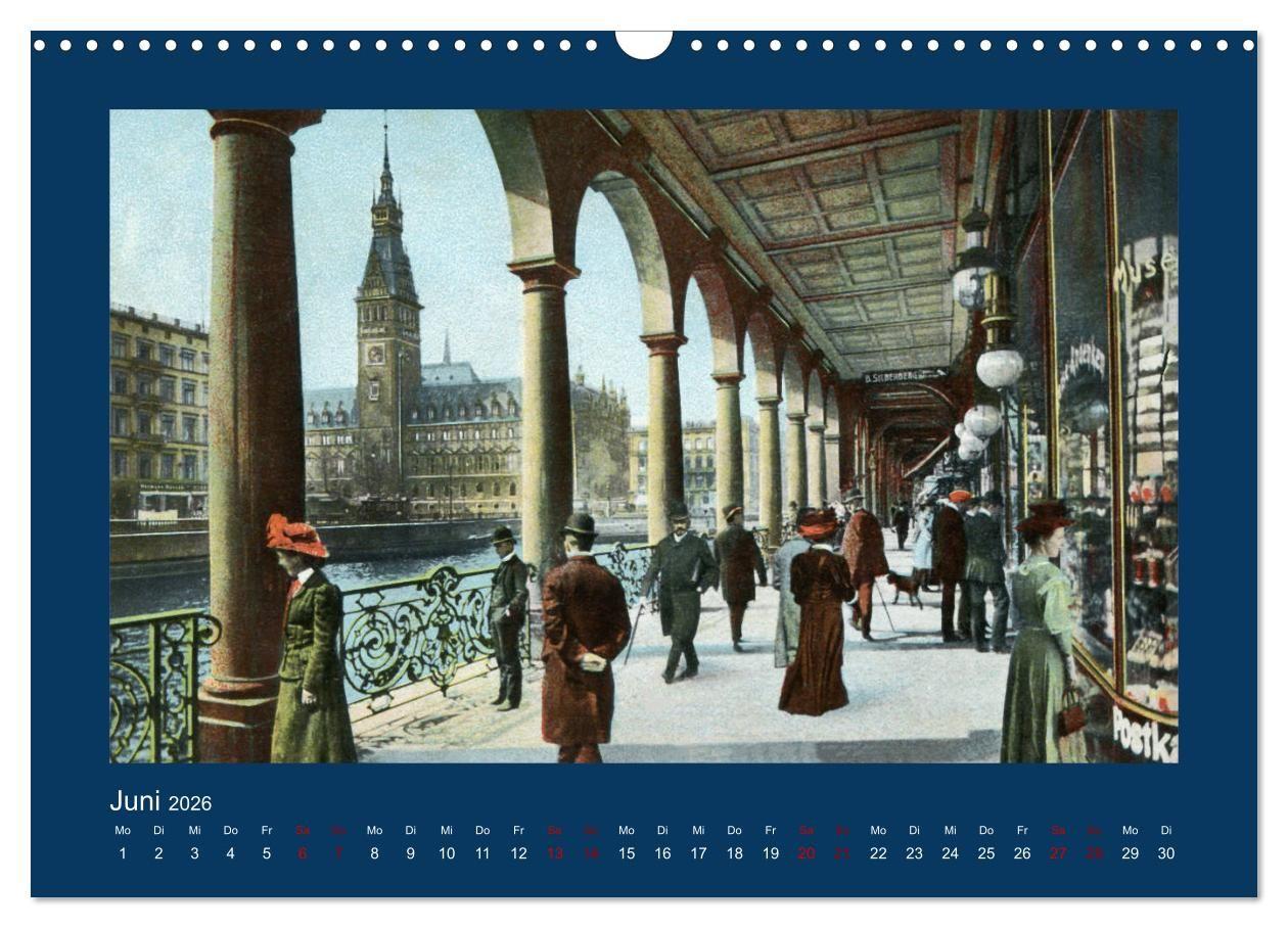 Beispielinhalt (Bild) Lebendiges Hamburg von 1888 bis 1918 (Wandkalender 2026 DIN A3 quer), CALVENDO Monatskalender