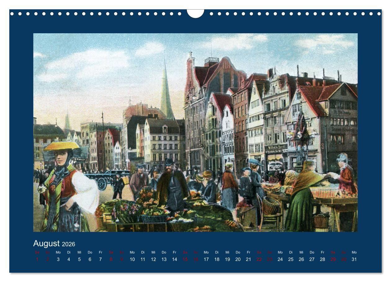 Beispielinhalt (Bild) Lebendiges Hamburg von 1888 bis 1918 (Wandkalender 2026 DIN A3 quer), CALVENDO Monatskalender