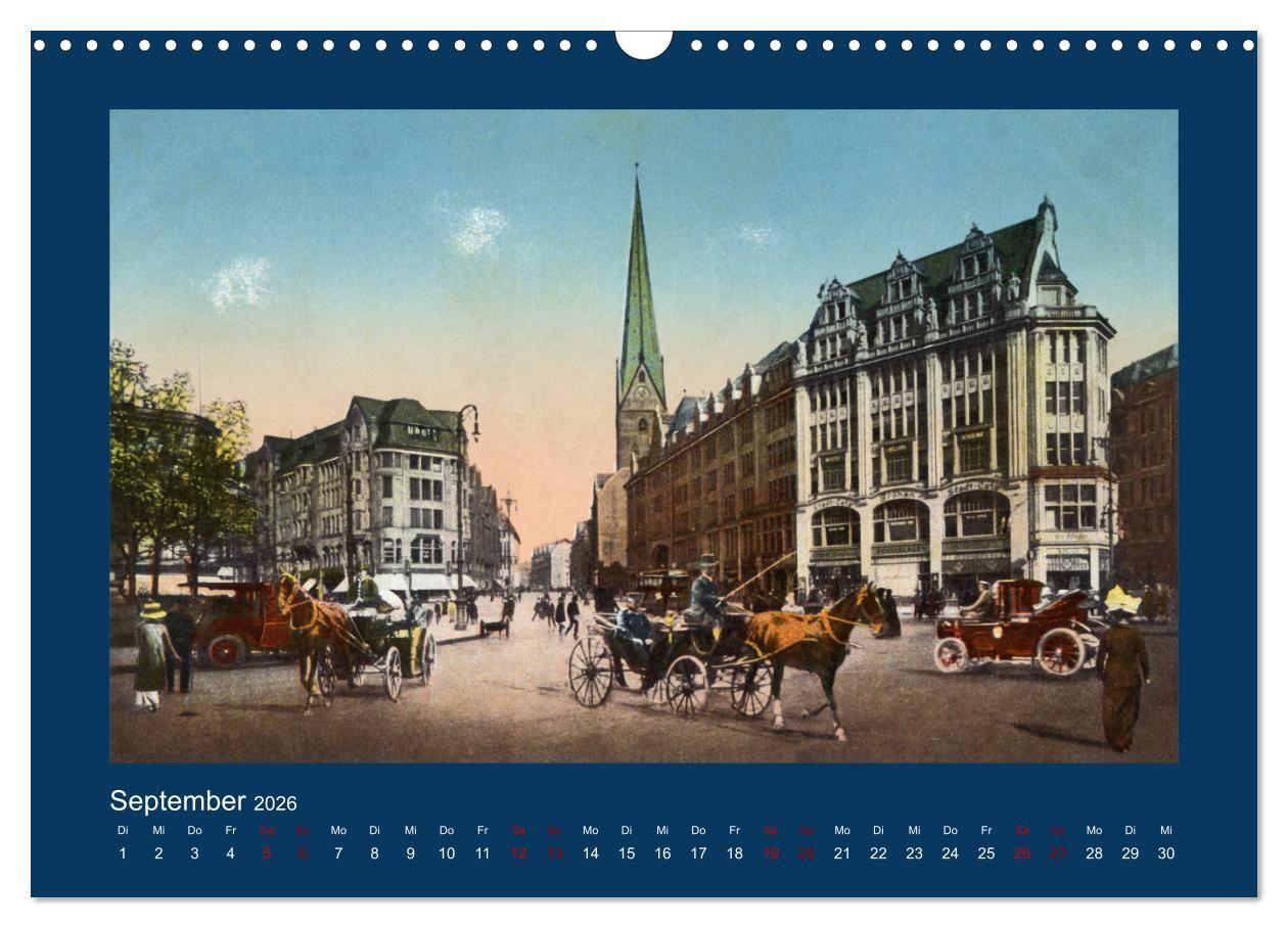 Beispielinhalt (Bild) Lebendiges Hamburg von 1888 bis 1918 (Wandkalender 2026 DIN A3 quer), CALVENDO Monatskalender
