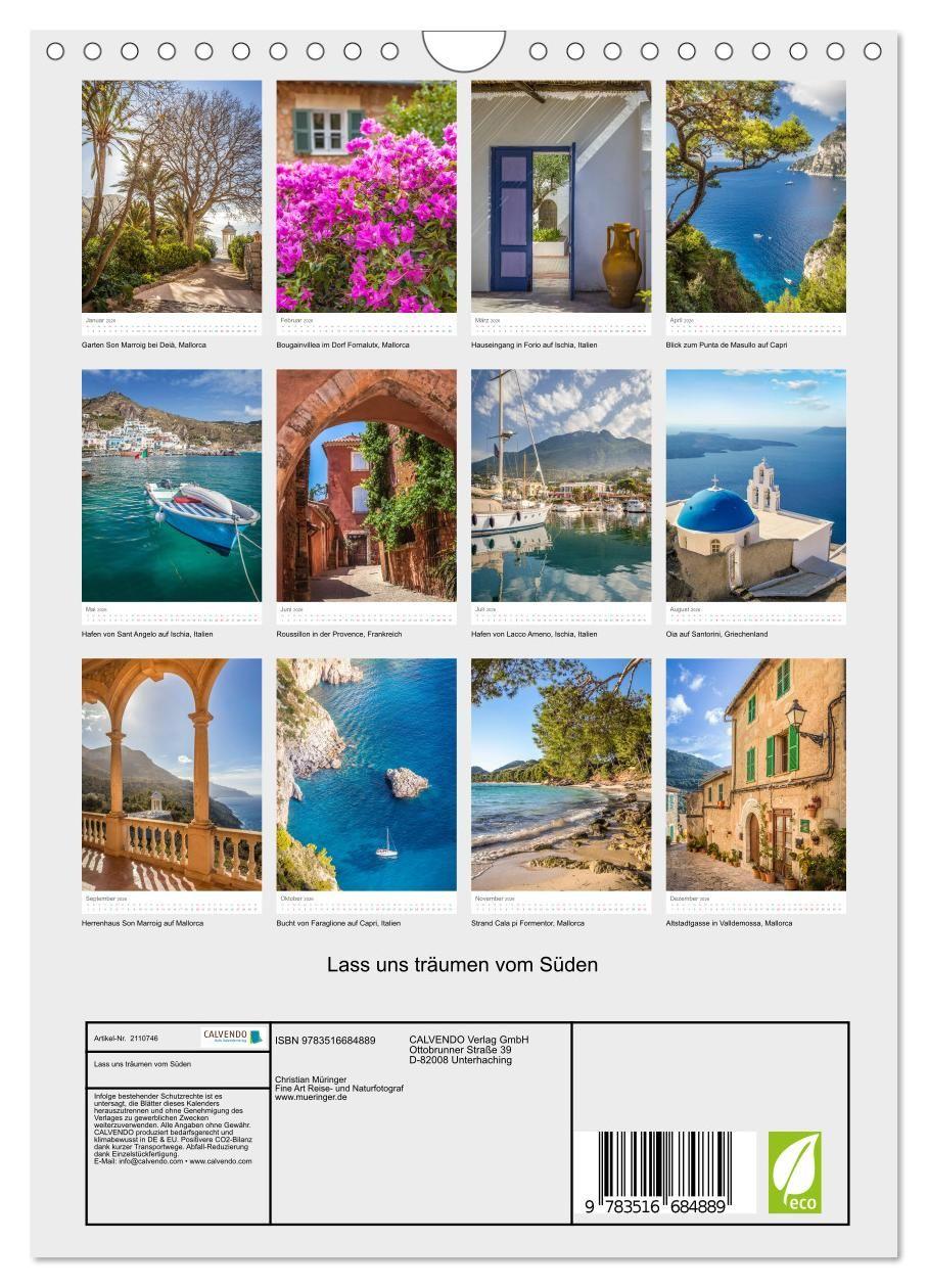 Beispielinhalt (Bild) Lass uns träumen vom Süden (Wandkalender 2026 DIN A4 hoch), CALVENDO Monatskalender